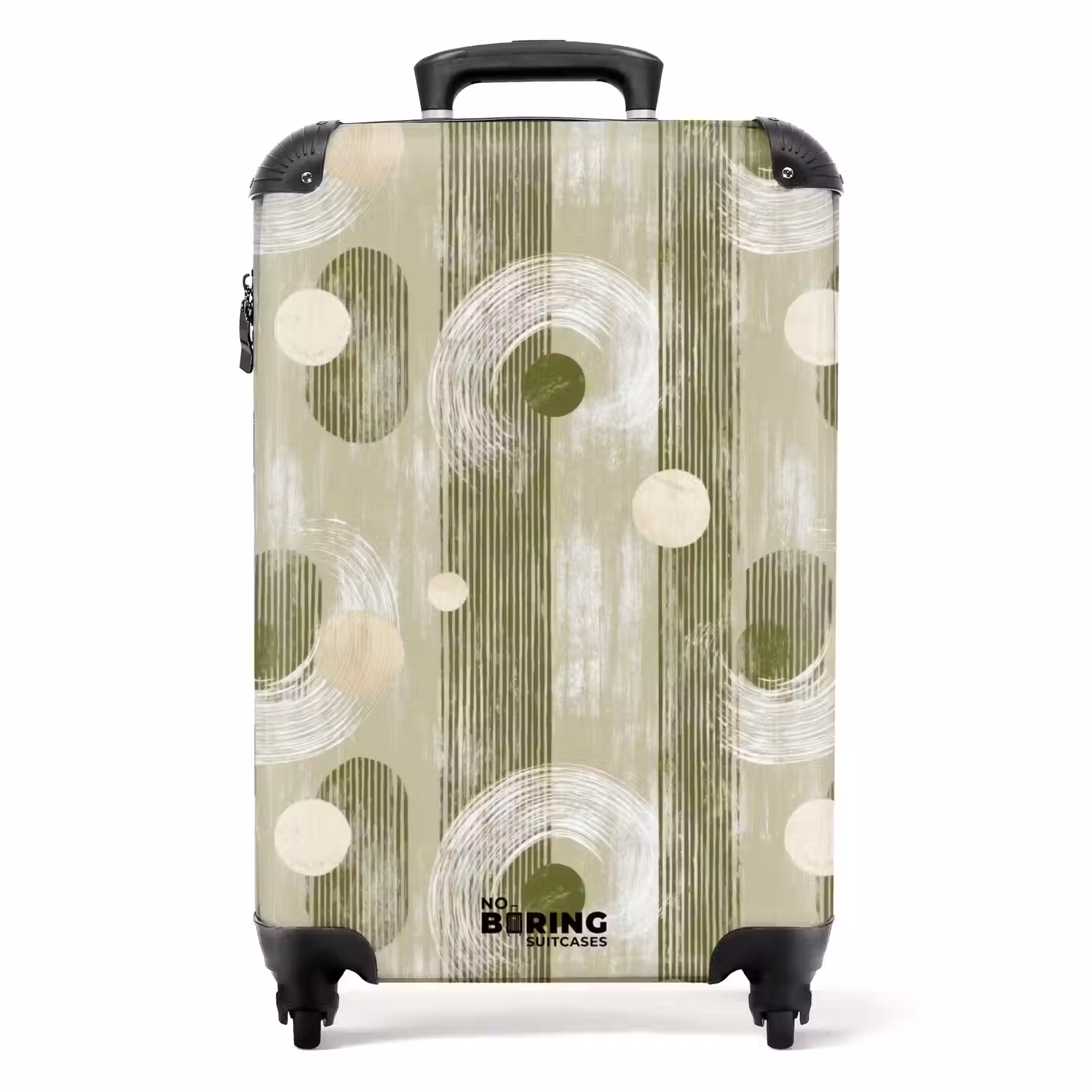 Artistiek - Modern - Groen NBS - Handbagage koffer - Volwassenen Unisex middel -productfoto_recht