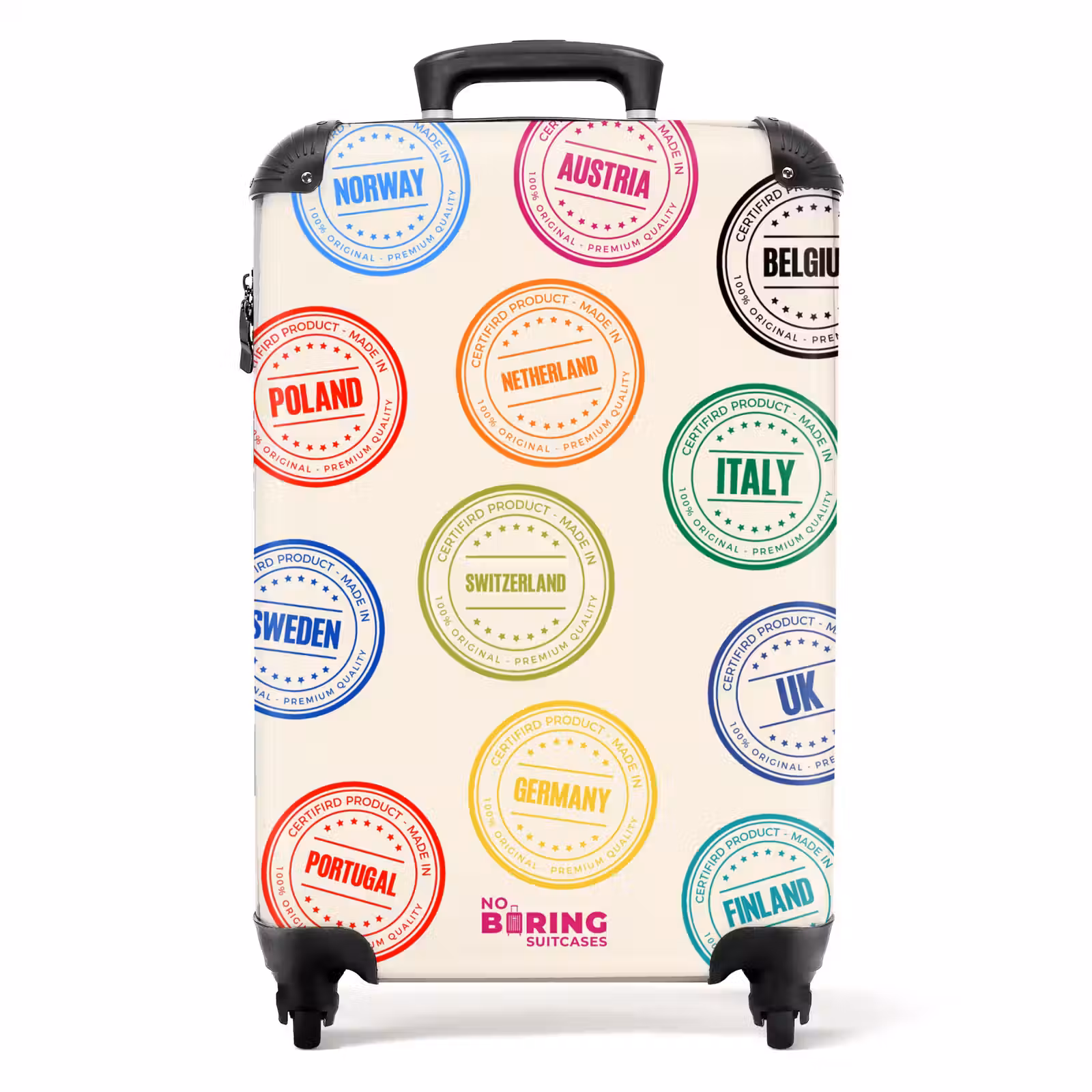 Koffer - Länder – Kreise – Bunt - Landen - Cirkels - Kleurrijk NBS - Handbagage koffer - Volwassenen Unisex middel
