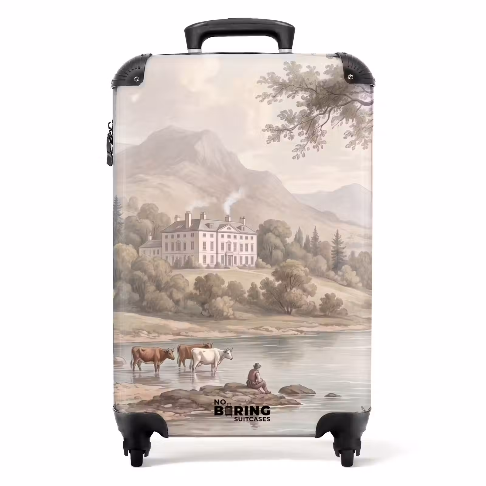 Koffer - Landhaus – Fluss – Vieh - Landhuis - Rivier - Vee NBS - Handbagage koffer - Volwassenen Unisex middel