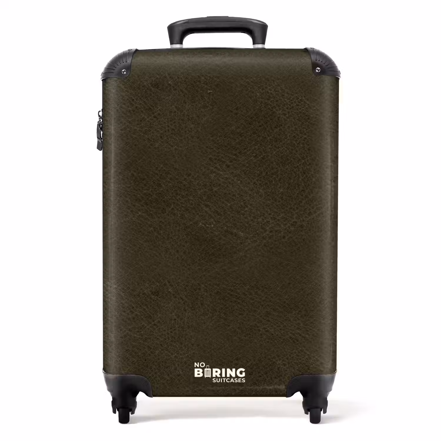 Lederen look donker groen NBS - Handbagage koffer - Volwassenen Unisex middel -productfoto_recht
