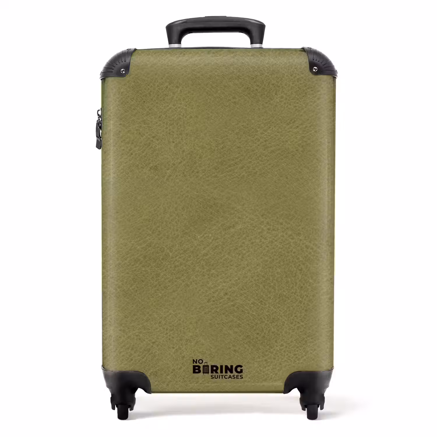 Lederen look grijs groen NBS - Handbagage koffer - Volwassenen Unisex middel -productfoto_recht