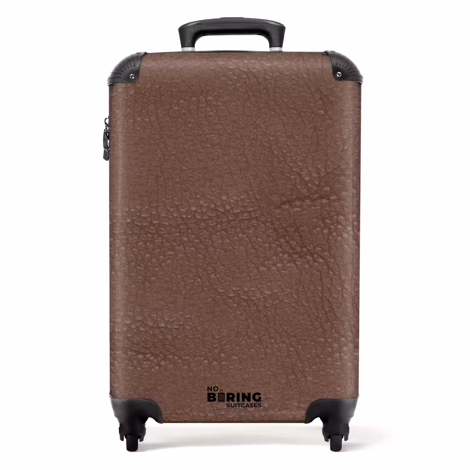 Lederen look kastanje bruin NBS - Handbagage koffer - Volwassenen Unisex middel -productfoto_recht