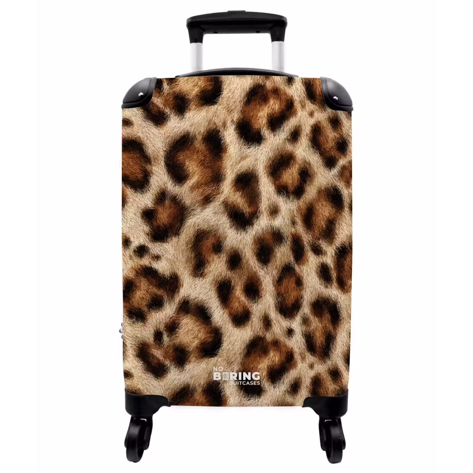 Koffer - Leopard - Mantel - Braun - Luipaard - Vacht - Bruin NBS - Handbagage koffer - Vrouwen middel