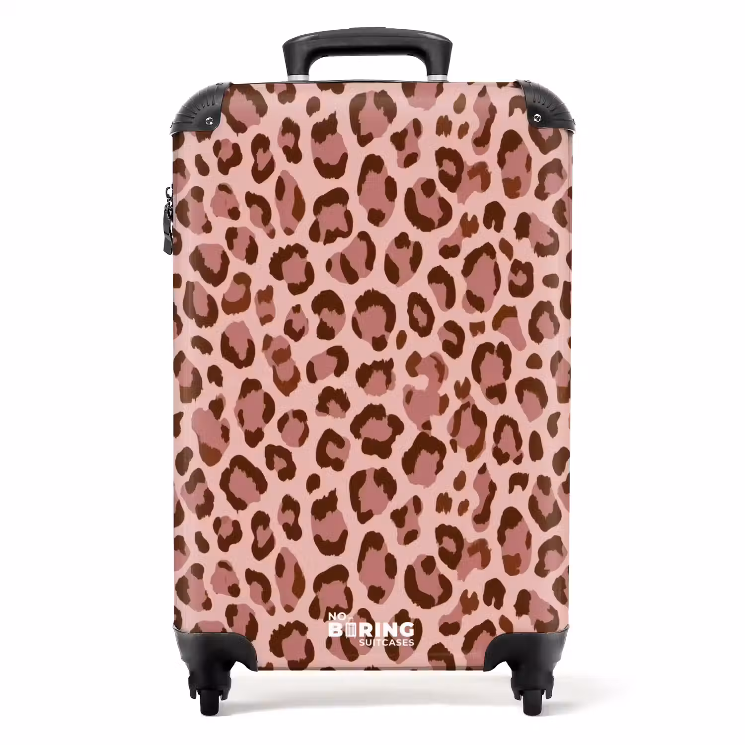 Luipaard - Patroon - Roze NBS - Handbagage koffer - Volwassenen Unisex middel -productfoto_recht