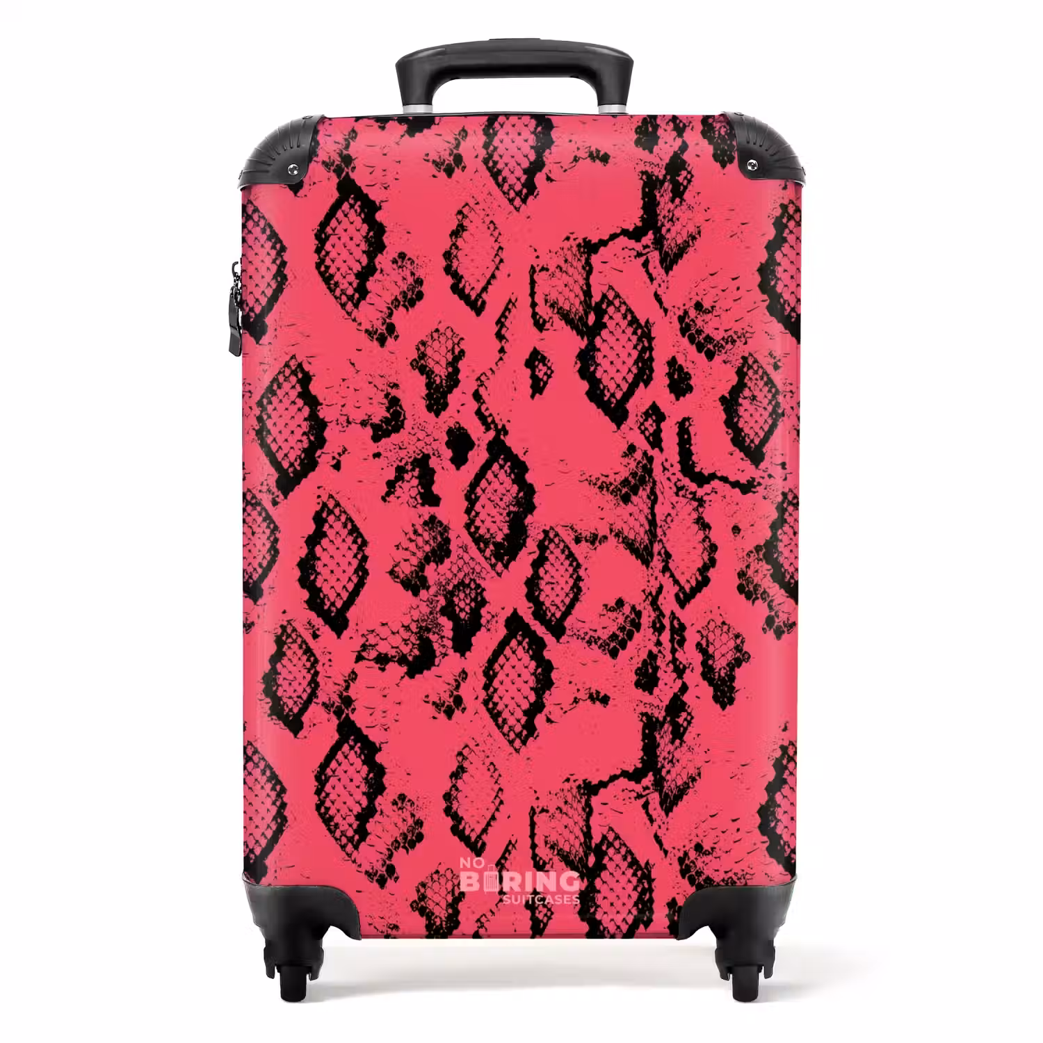 Felroze slangenprint NBS - Handbagage koffer - Volwassenen Unisex middel -productfoto_recht