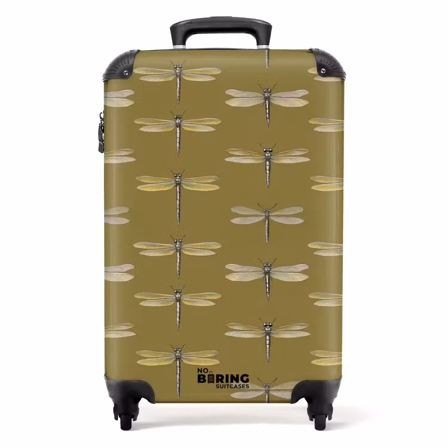 Libellen - Patroon - Groen NBS - Handbagage koffer - Volwassenen Unisex middel -productfoto_recht