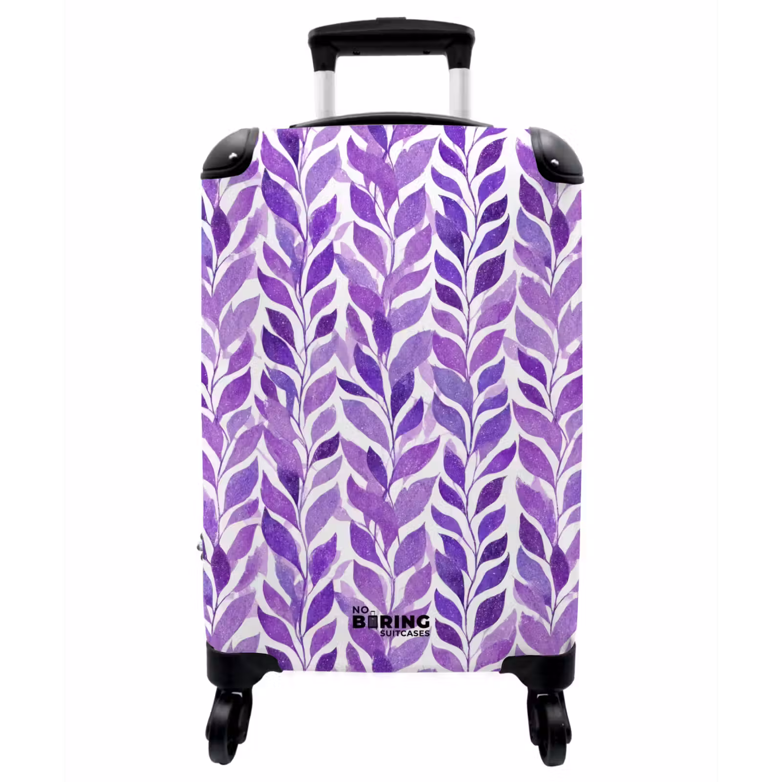 Koffer - Lila – Botanisch – Blätter – Aquarell – Zweige – Muster - Paars - Botanisch - Bladeren - Aquarel - Takken - Patroon NBS - Handbagage koffer - Vrouwen middel