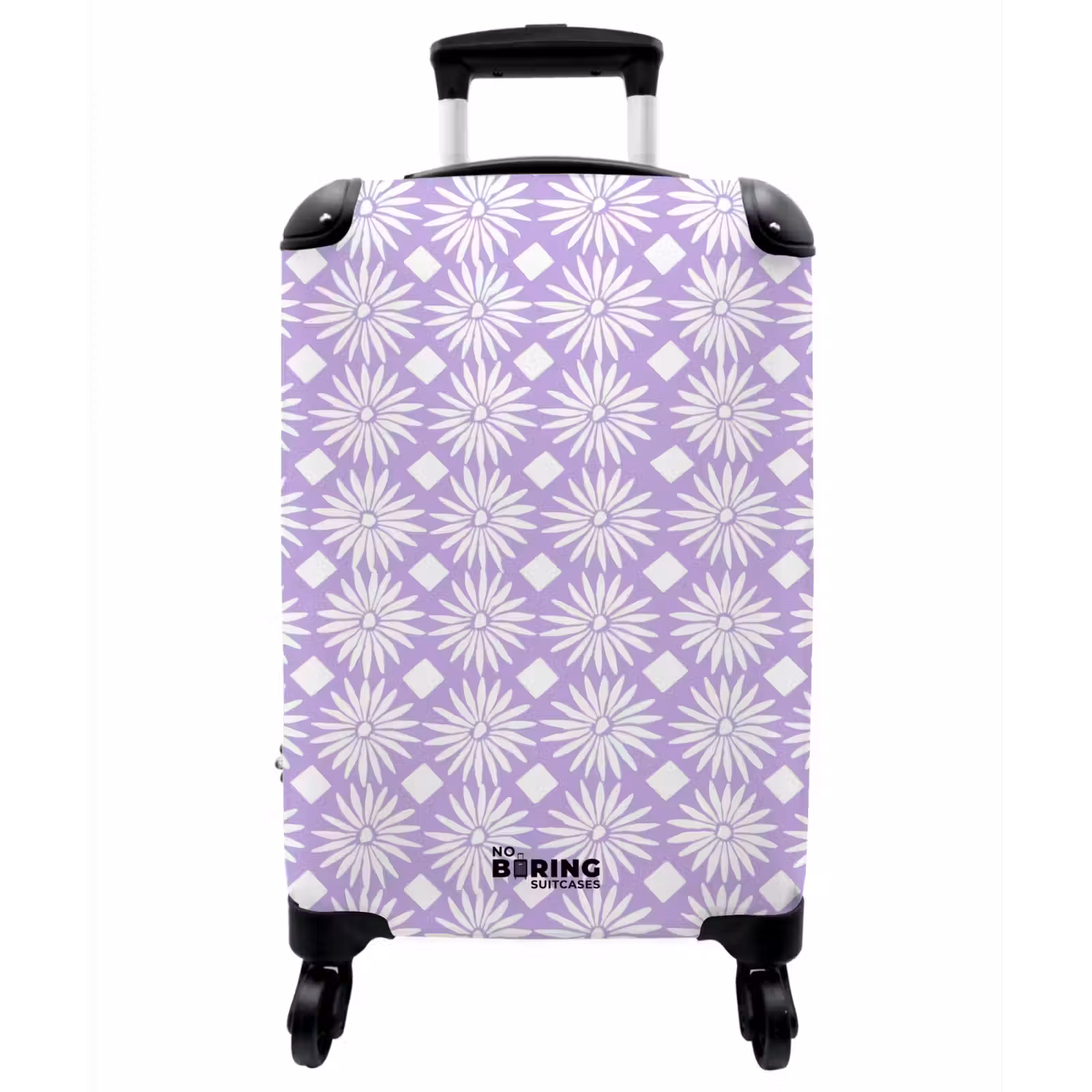 Koffer - Lila – Botanisch – Blumen – Gänseblümchen – Muster - Lila - Botanisch - Bloemen - Margrieten - Patroon NBS - Handbagage koffer - Vrouwen middel