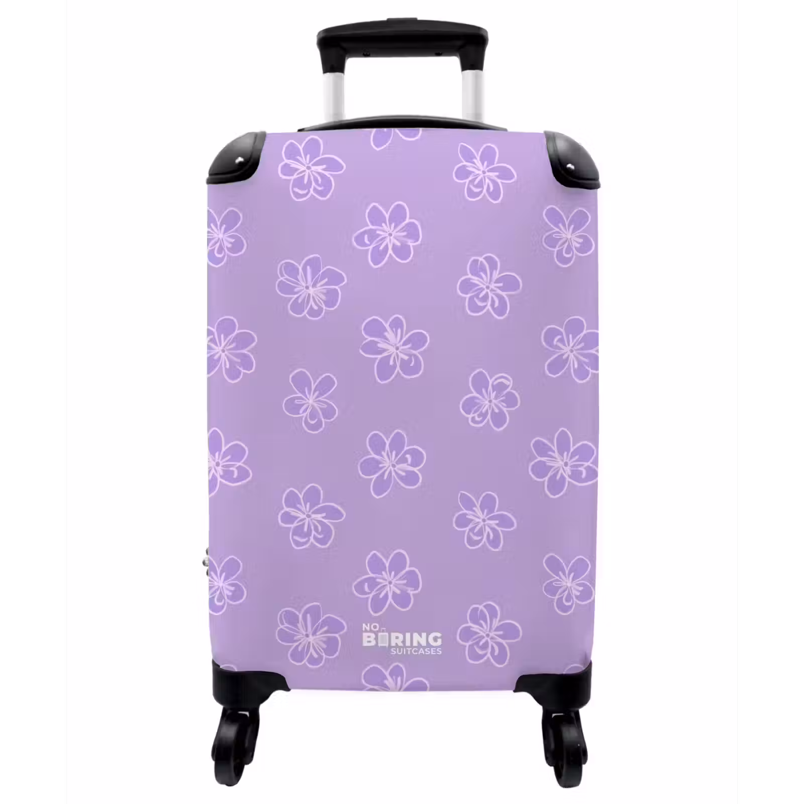 Koffer - Lila – Botanisch – Blumen – Handgezeichnet – Muster - Lila - Botanisch - Bloemen - Handgetekend - Patroon NBS - Handbagage koffer - Vrouwen middel