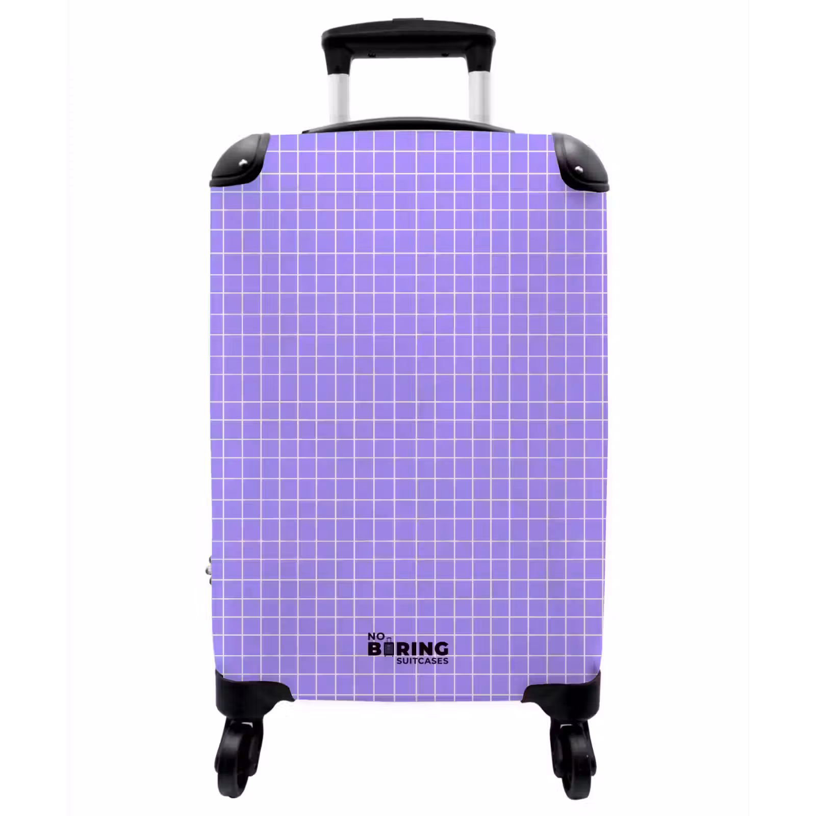 Koffer - Lila – Geometrisch – Raster – Minimalistisch – Muster - Paars - Geometrisch - Raster - Minimalistisch - Patroon NBS - Handbagage koffer - Vrouwen middel