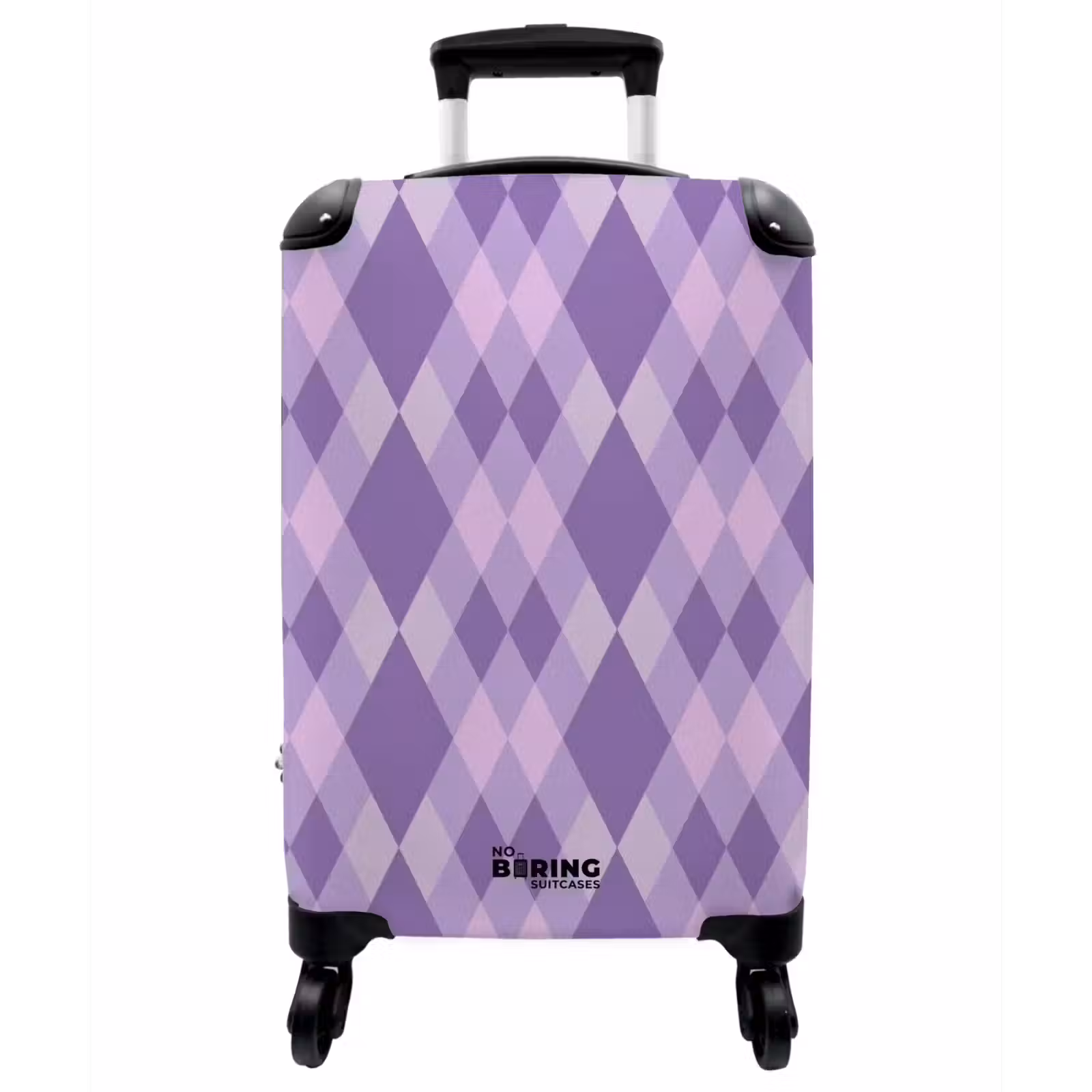 Koffer - Lila – Geometrisch – Rauten – Argyle – Muster - Paars - Geometrisch - Ruiten - Argyle - Patroon NBS - Handbagage koffer - Vrouwen middel