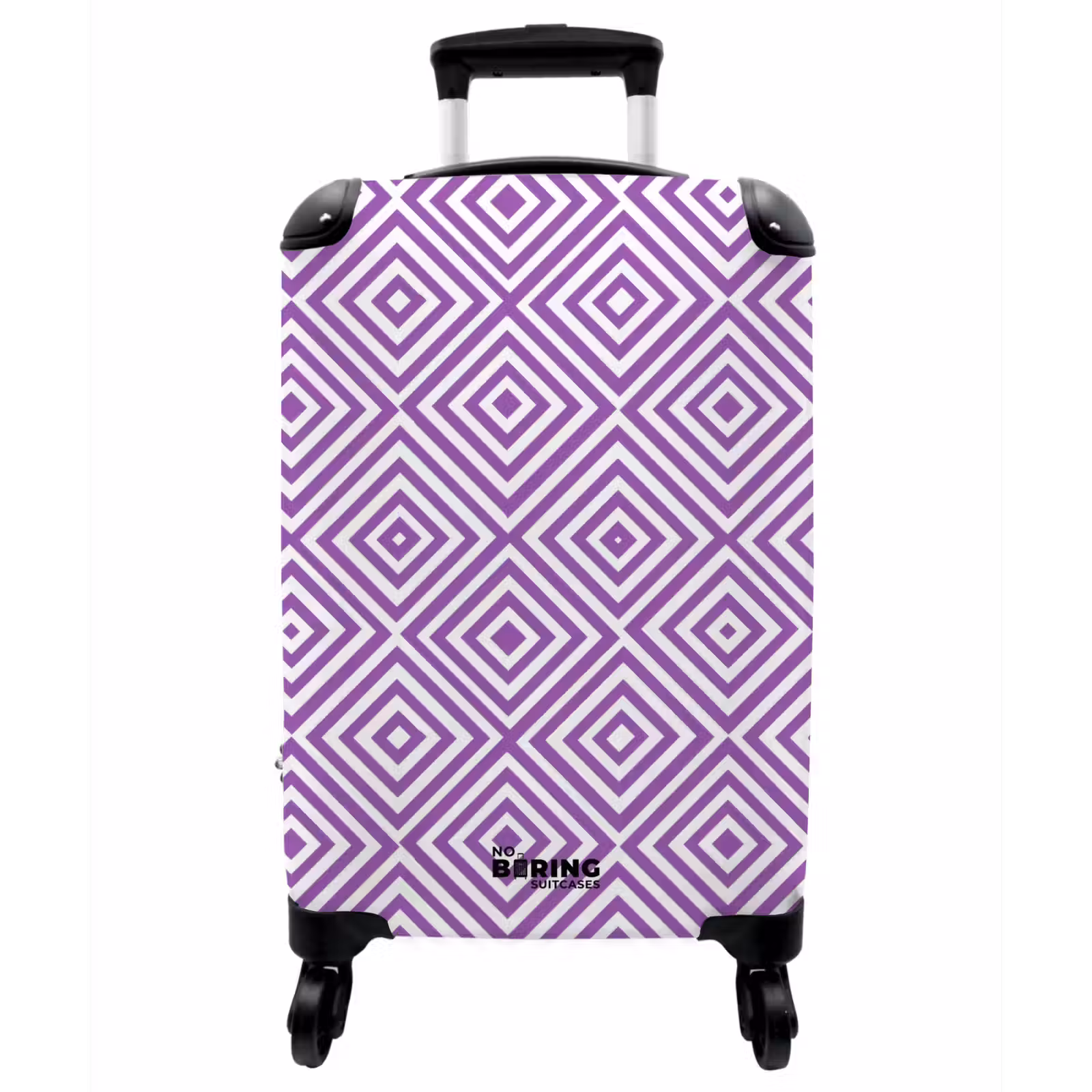Koffer - Lila – Geometrisch – Rauten – Konzentrisch – Muster - Paars - Geometrisch - Ruiten - Concentrisch - Patroon NBS - Handbagage koffer - Vrouwen middel