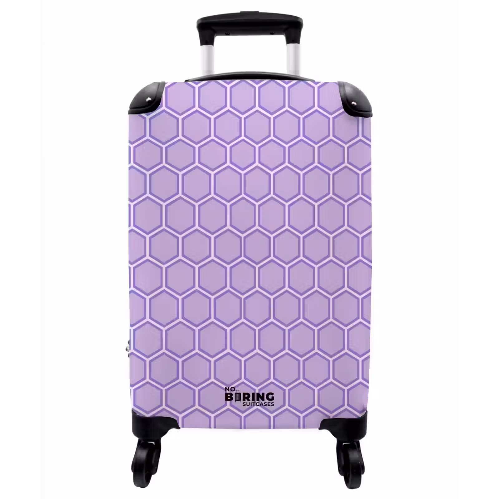 Koffer - Lila – Geometrisch – Wabenmuster – Bienenwabe – Muster - Paars - Geometrisch - Honeycomb - Bijenraat - Patroon NBS - Handbagage koffer - Vrouwen middel