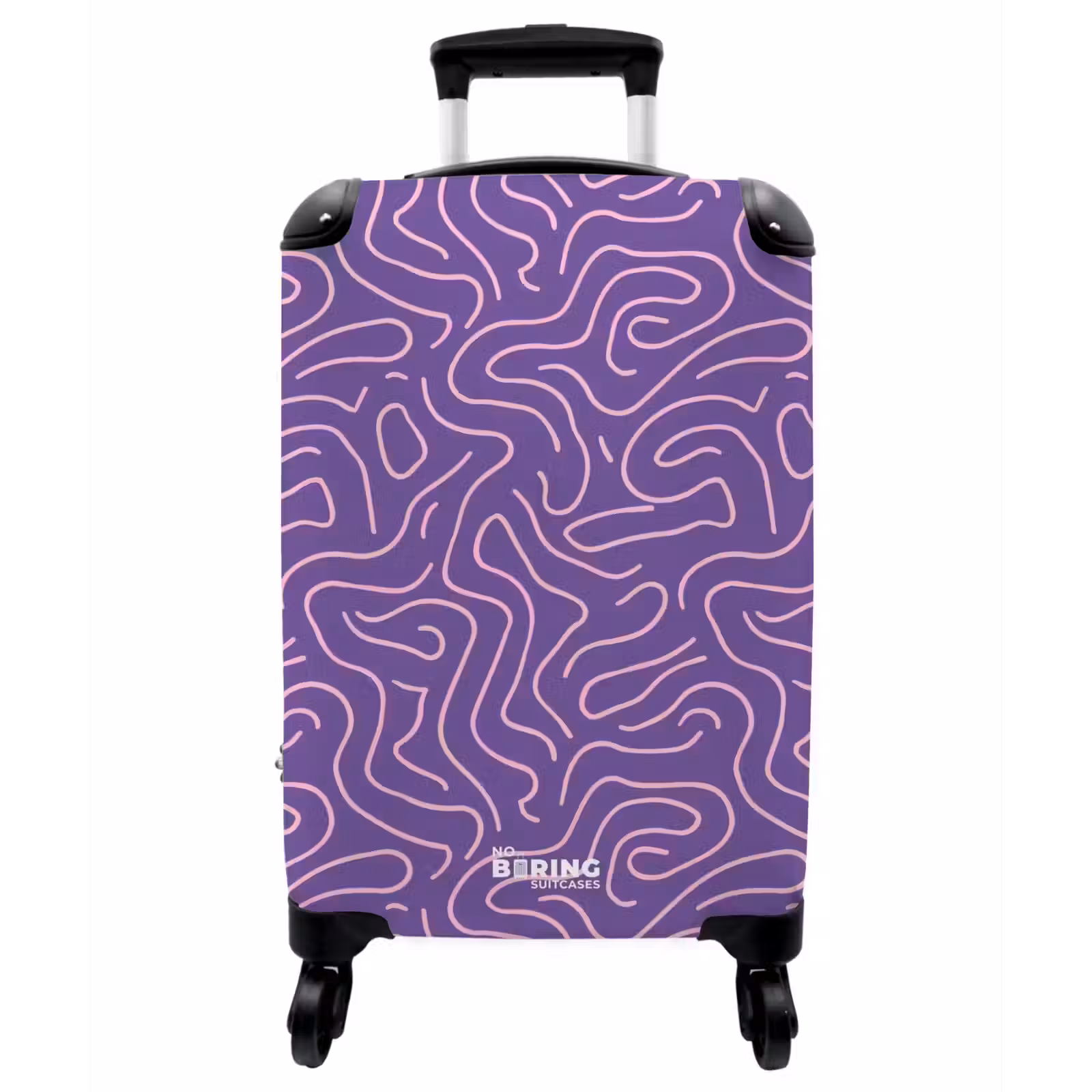 Koffer - Lila – Rosa – Abstrakt – Linien – Labyrinth – Muster - Paars - Roze - Abstract - Lijnen - Doolhof - Patroon NBS - Handbagage koffer - Vrouwen middel