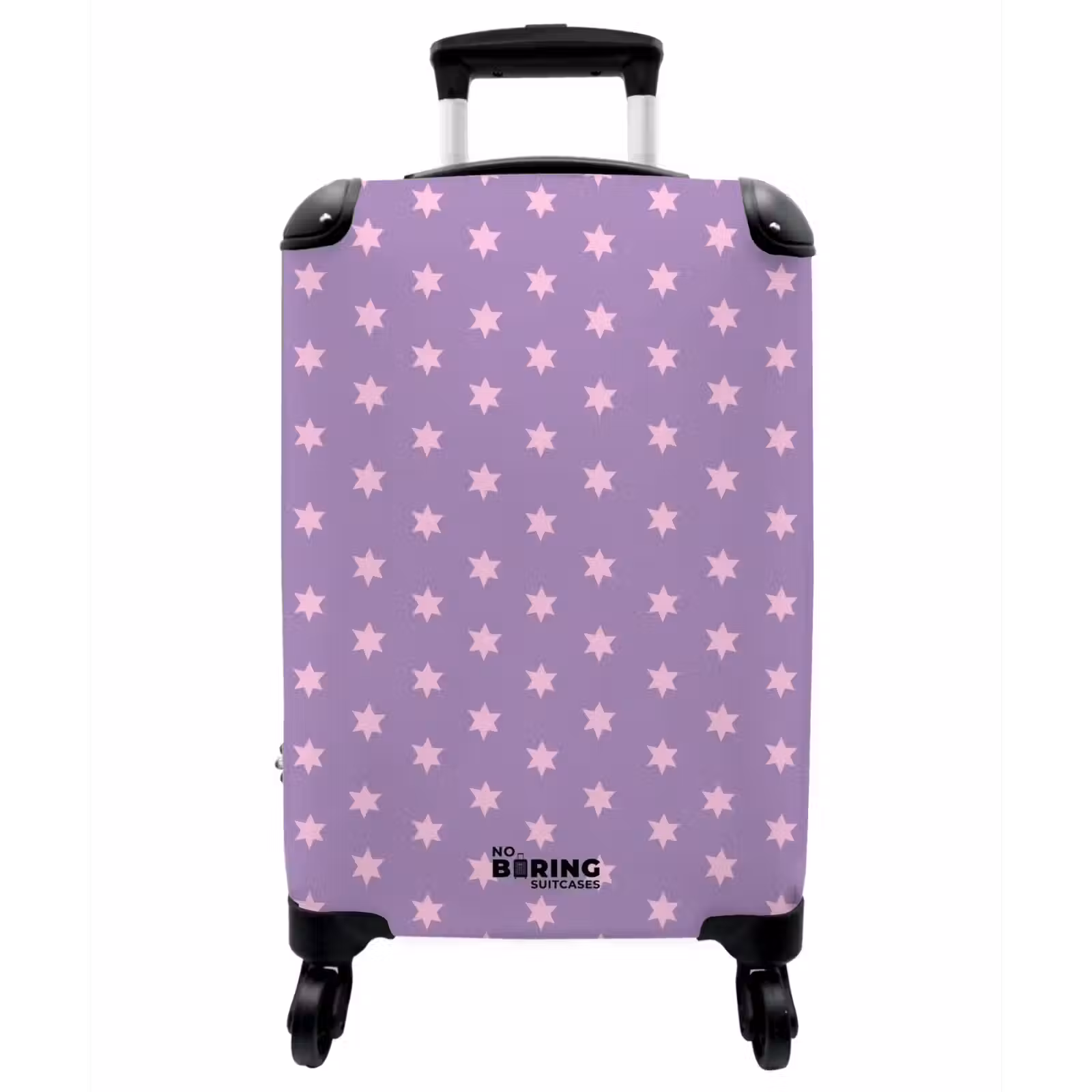Koffer - Lila – Rosa – Sterne – Geometrisch – Muster - Paars - Roze - Sterren - Geometrisch - Patroon NBS - Handbagage koffer - Vrouwen middel