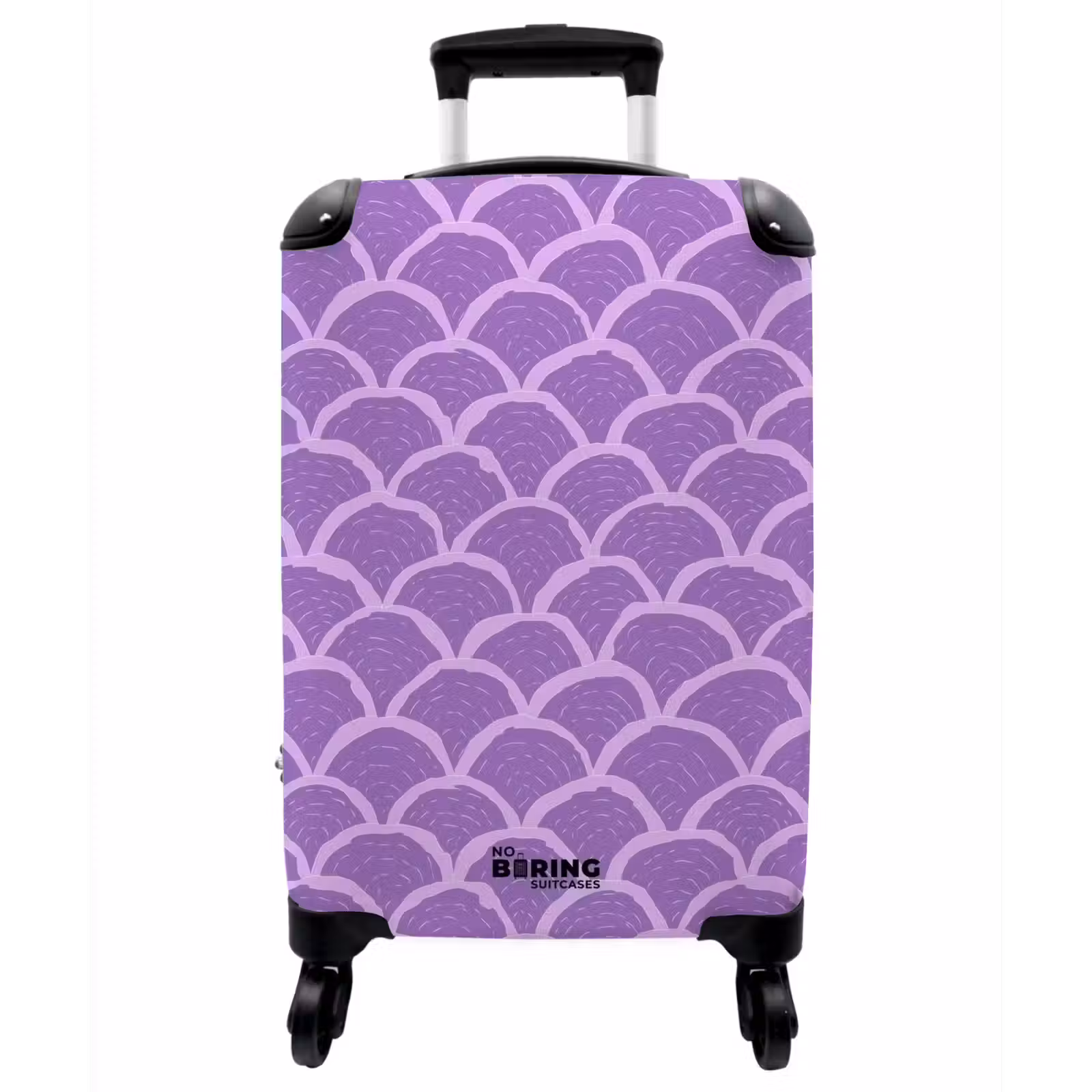 Koffer - Lila – Schuppen – Muscheln – Handgezeichnet – Muster - Paars - Schubber - Schelpen - Handgetekend - Patroon NBS - Handbagage koffer - Vrouwen middel