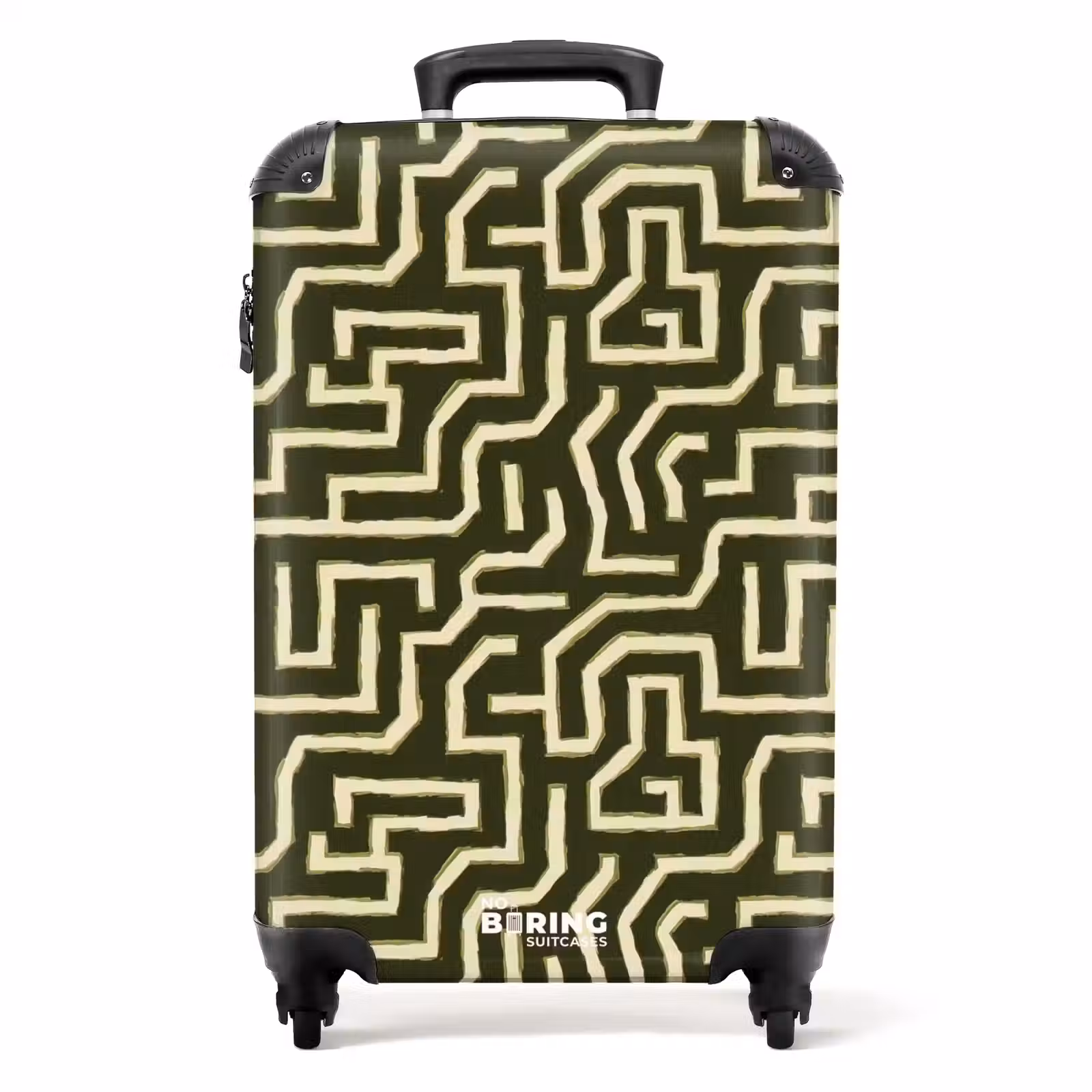 Koffer - Linien - Abstrakt - Grün - Lijnen - Abstract - Groen NBS - Handbagage koffer - Volwassenen Unisex middel