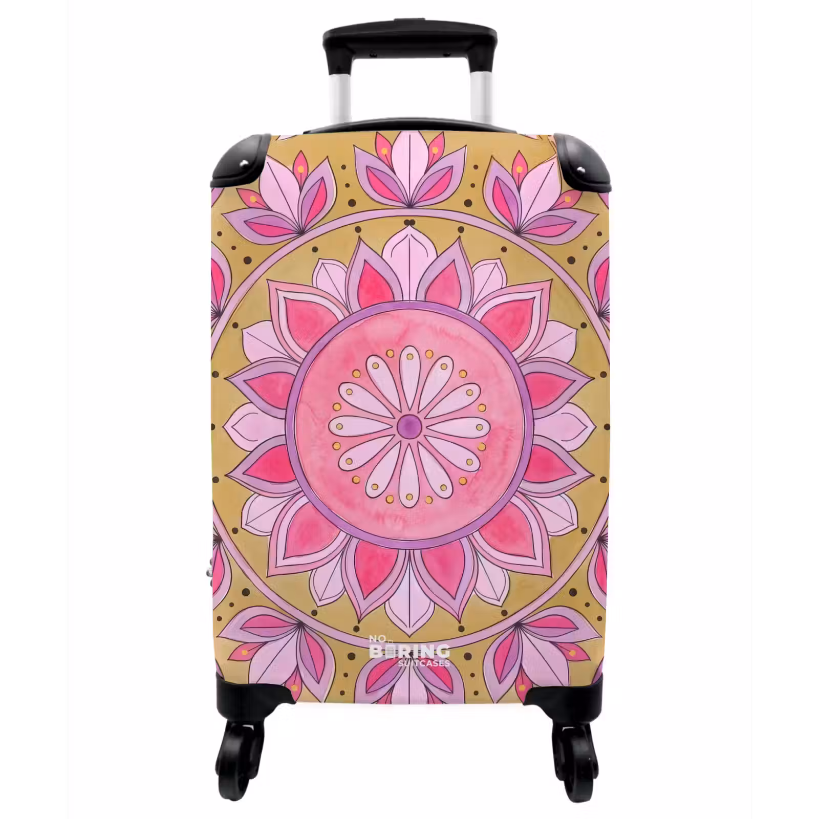 Koffer - Mandala – Muster – Kunst – Aquarell – Rosa - Mandala - Patroon - Kunst - Aquarel - Roze NBS - Handbagage koffer - Vrouwen middel