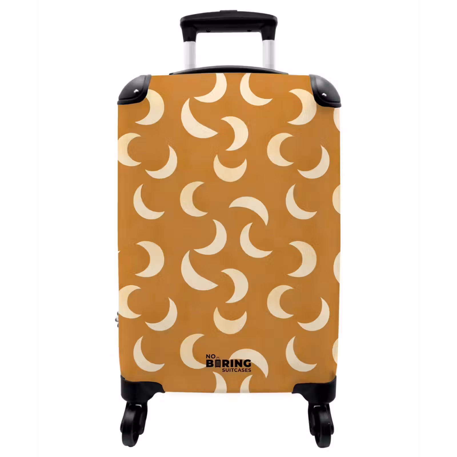 Koffer - Manen – Muster – Ocker - Manen - Patroon - Oker NBS - Handbagage koffer - Vrouwen middel