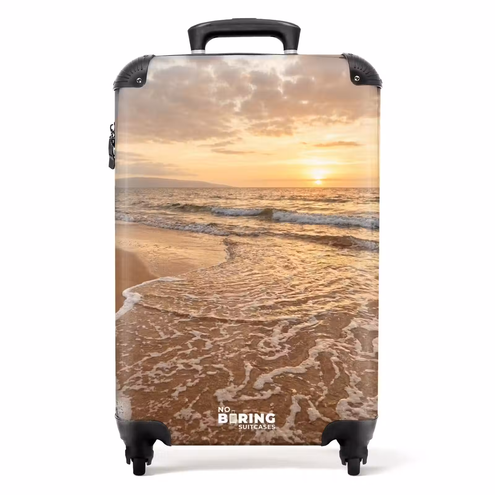 Koffer - Meer – Küstenlinie – Wolken – Landschaft – Orange - Zee - Kustlijn - Wolken - Landschap - Oranje NBS - Handbagage koffer - Volwassenen Unisex middel