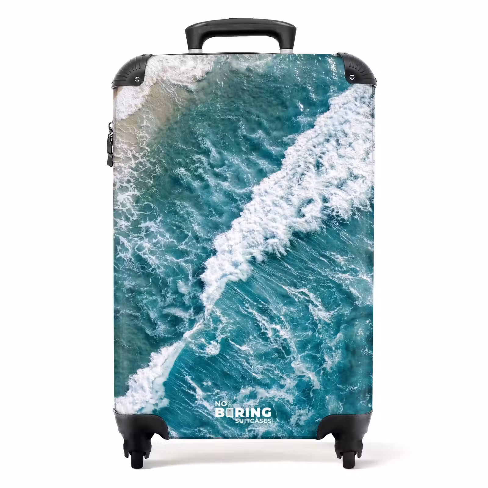 Koffer - Meer – Strand – Wellen – Natur – Blau - Zee - Strand - Golven - Natuur - Blauw NBS - Handbagage koffer - Volwassenen Unisex middel