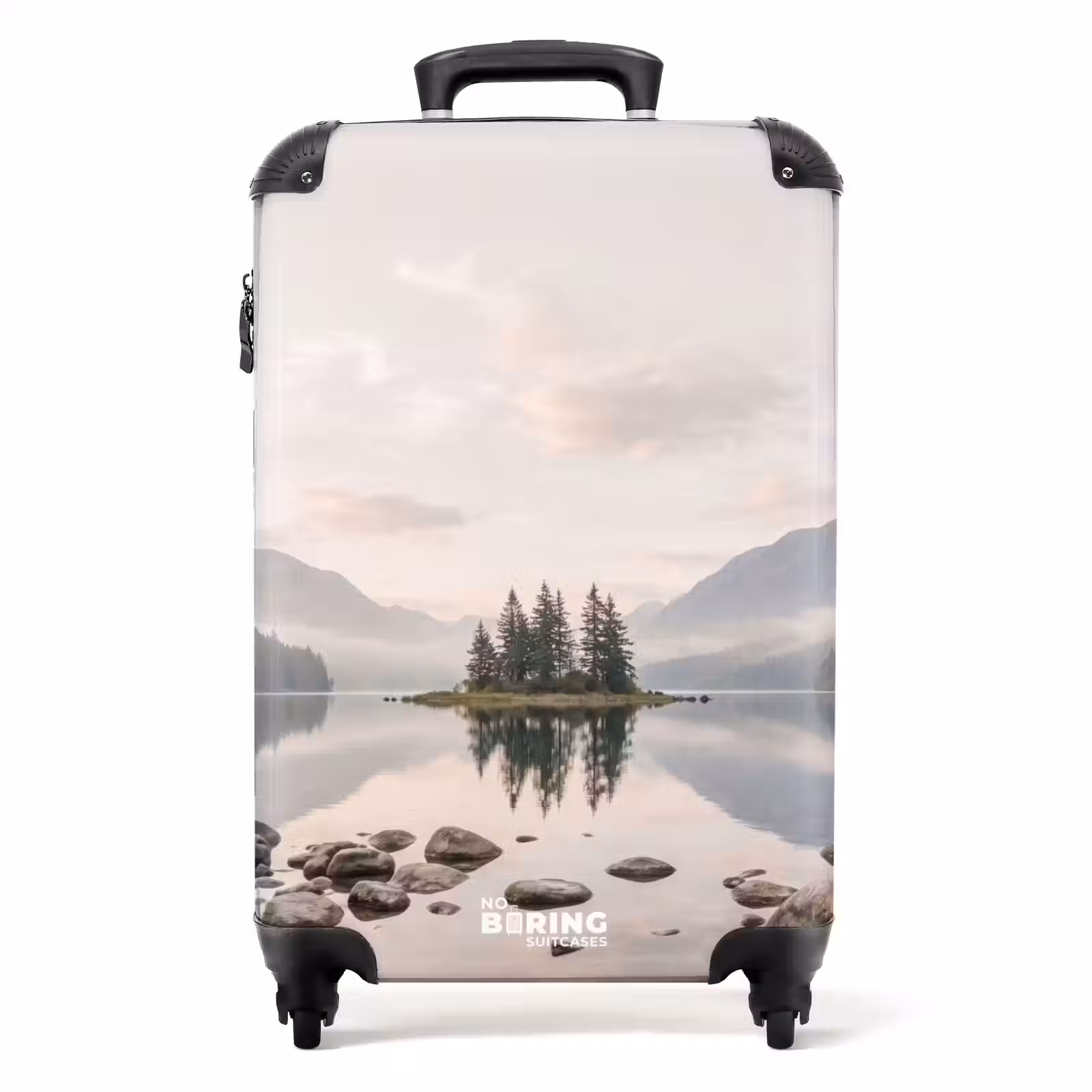 Koffer - Mehr – Berge – Landschaft – Grün - Meer - Bergen - Landschap - Groen NBS - Handbagage koffer - Volwassenen Unisex middel
