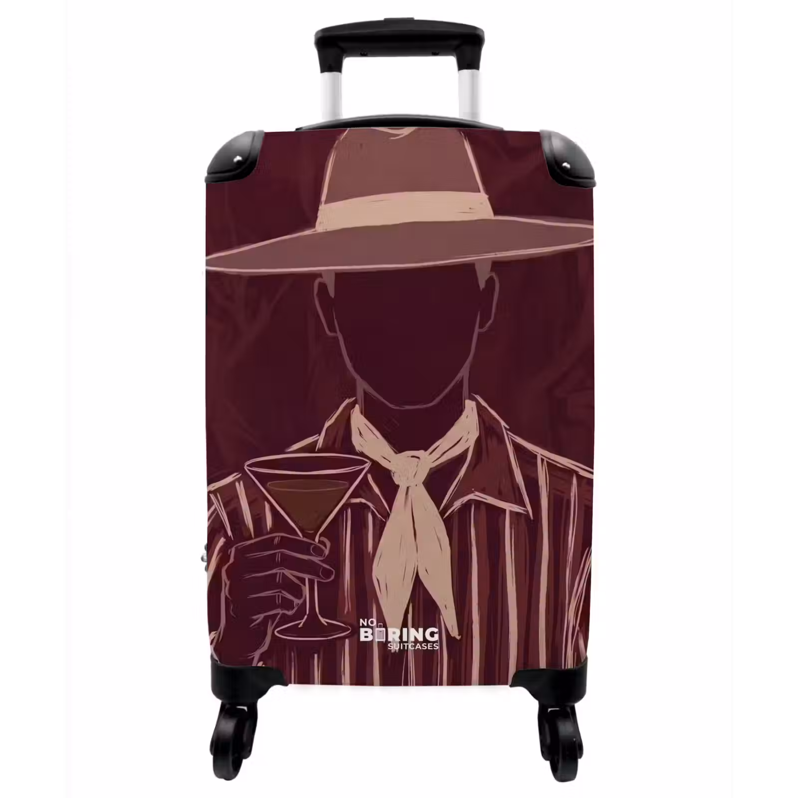 Koffer - Mensch – Hut – Cocktail – Abstrakt – Braun - Mens - Hoed - Cocktail - Abstract - Bruin NBS - Handbagage koffer - Vrouwen middel