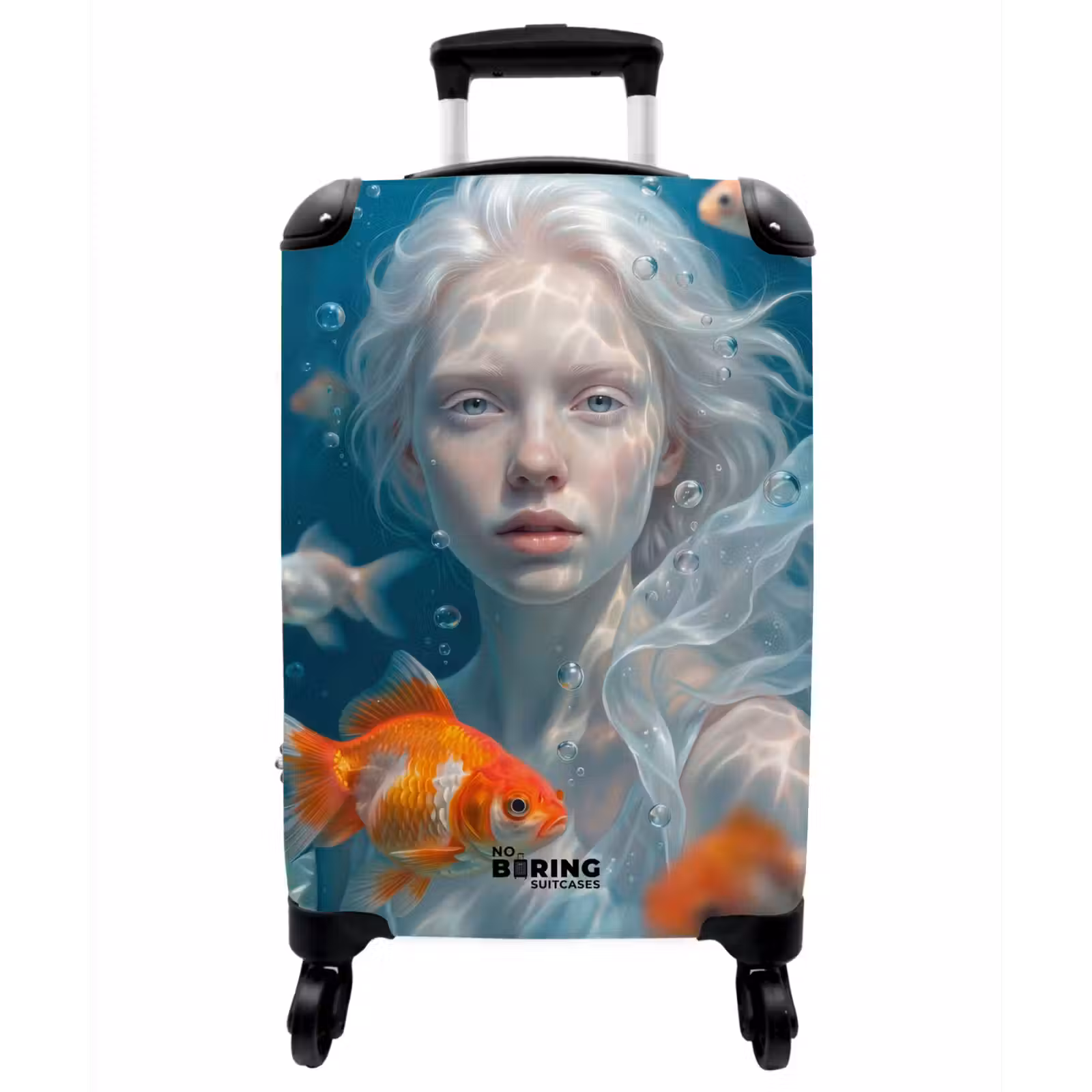 Koffer - Mensch – Unterwasser – Fisch – Modern – Blau - Mens - Onderwater - Vis - Modern - Blauw NBS - Handbagage koffer - Vrouwen middel