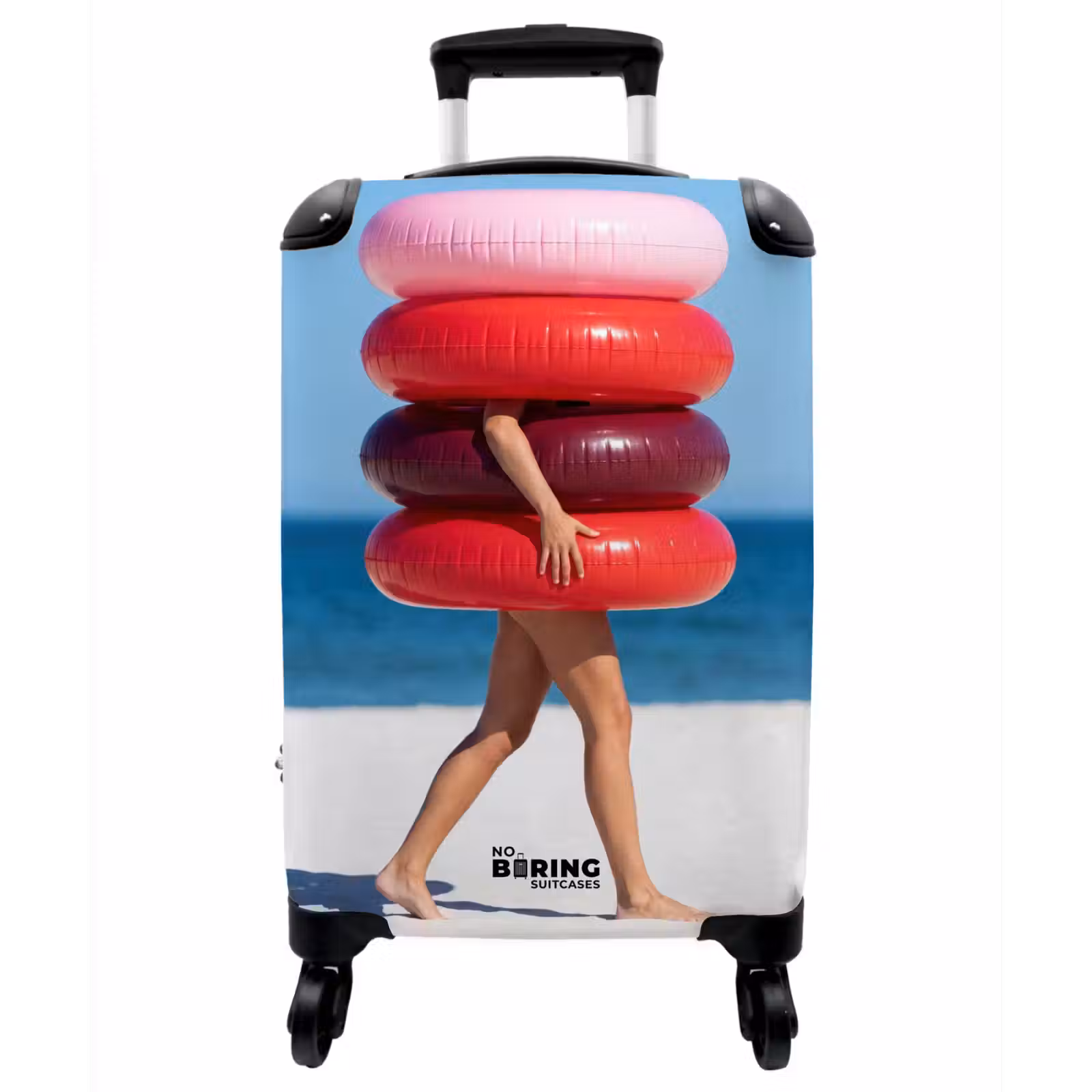 Koffer - Menschen – Strand – Sommer – Freizeit – Farbenfroh - Mensen - Strand - Zomer - Recreatie - Kleurrijk NBS - Handbagage koffer - Vrouwen middel