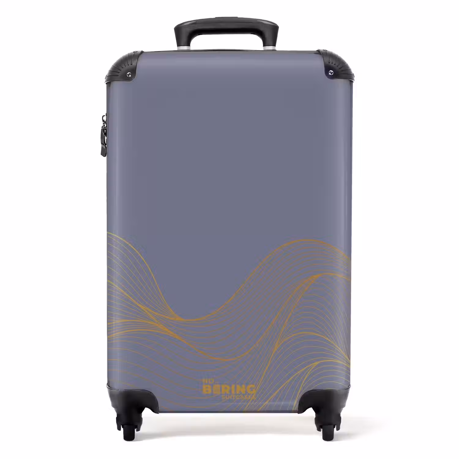 Minimal - Grijsblauw met gouden golven NBS - Handbagage koffer - Unisex middel -productfoto_recht