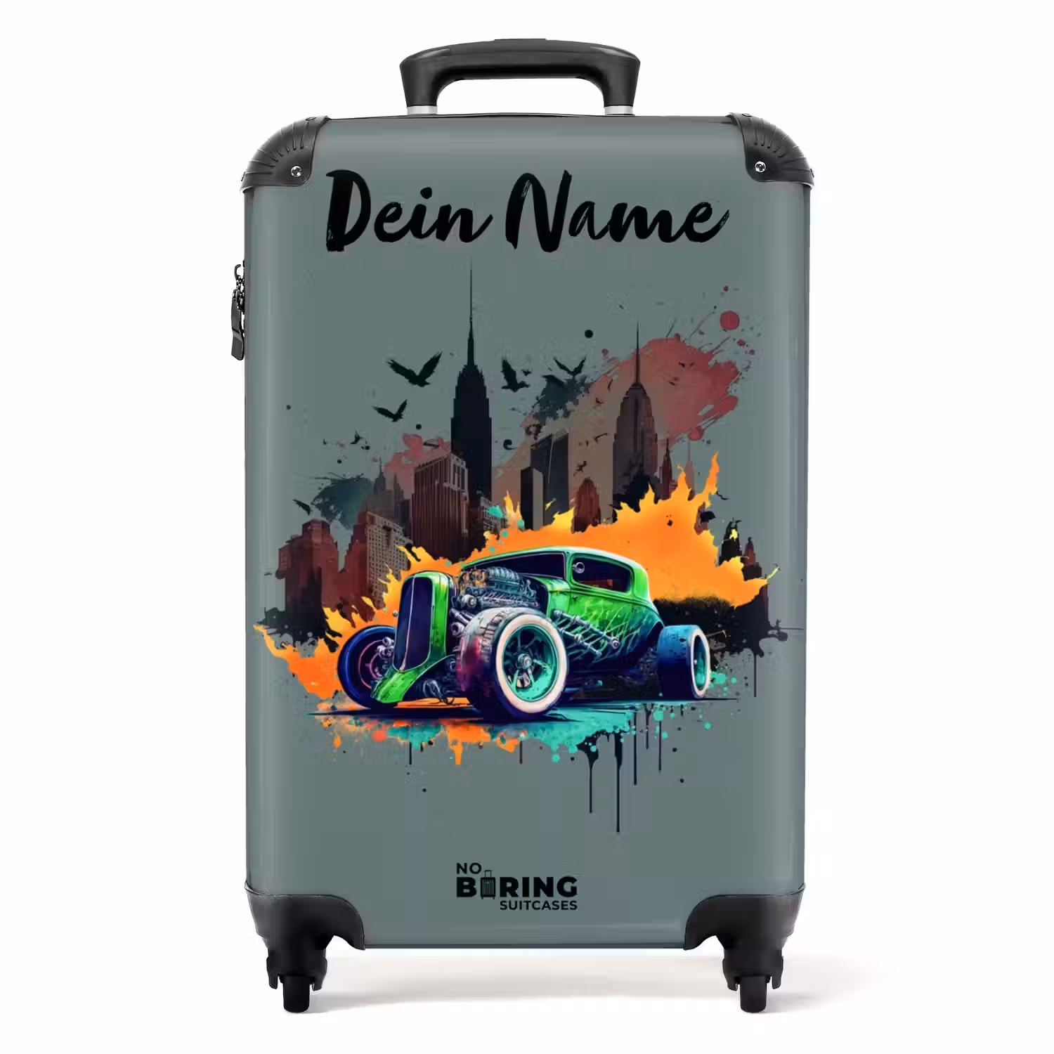 Auto in spookstad NBS - Handbagage koffer - Kinderen Unisex middel -productfoto_recht