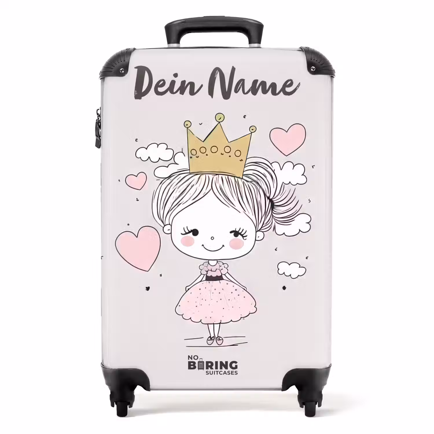 Kleine prinses met hartjes NBS - Handbagage koffer - Kinderen Unisex middel -productfoto_recht