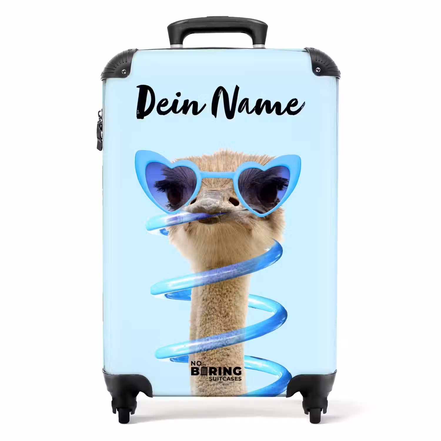 Sierk Struisvogel Blauw NBS - Handbagage koffer - Kinderen Unisex middel -productfoto_recht