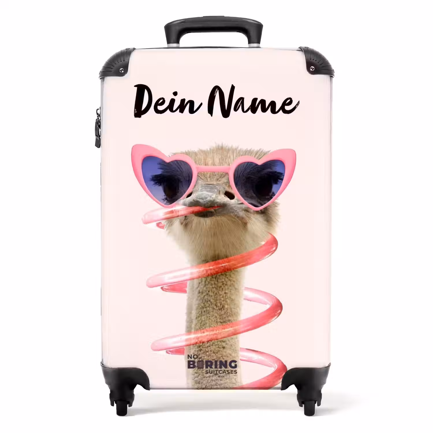 Sierk Struisvogel Roze NBS - Handbagage koffer - Kinderen Unisex middel -productfoto_recht