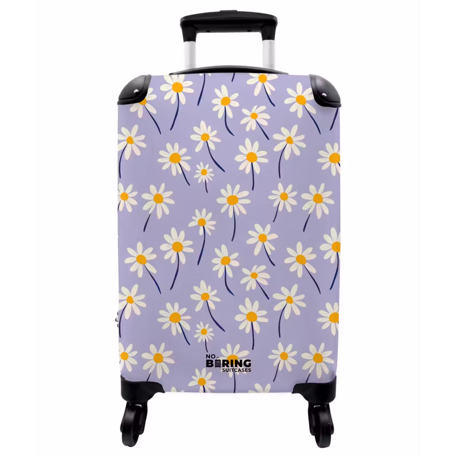 Koffer - Modern – Gänseblümchen – Lila - Modern - Madelief - Paars NBS - Handbagage koffer - Vrouwen middel