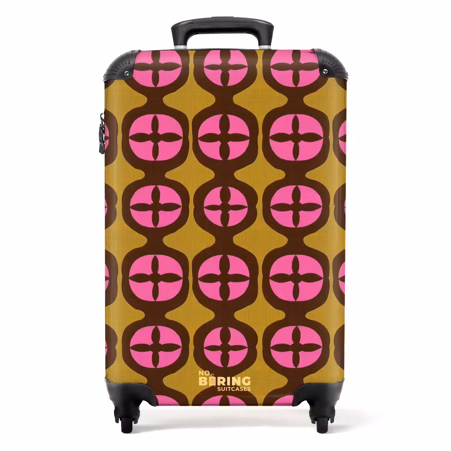 Modern - Patroon - Roze NBS - Handbagage koffer - Volwassenen Unisex middel -productfoto_recht
