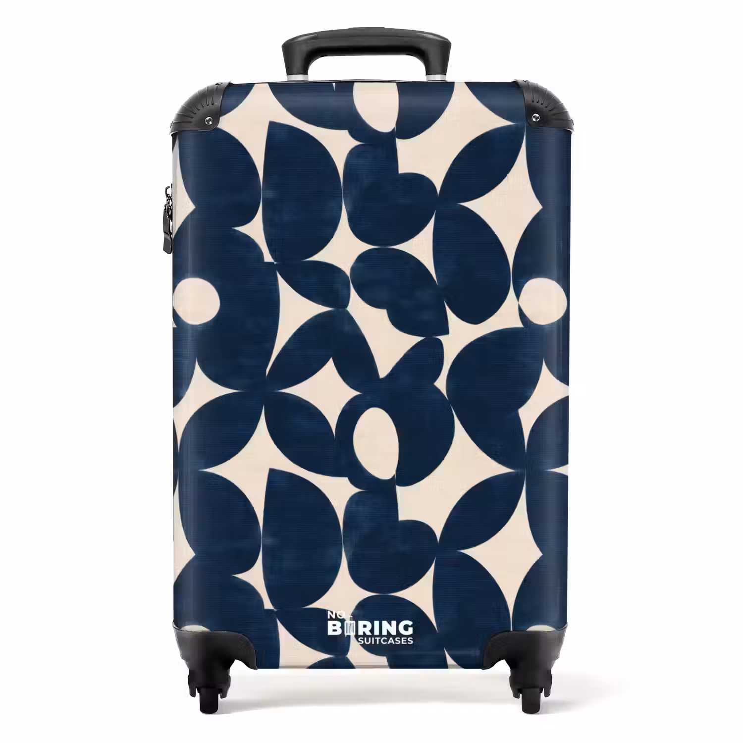Modern - Geometrisch - Blauw NBS - Handbagage koffer - Volwassenen Unisex middel -productfoto_recht