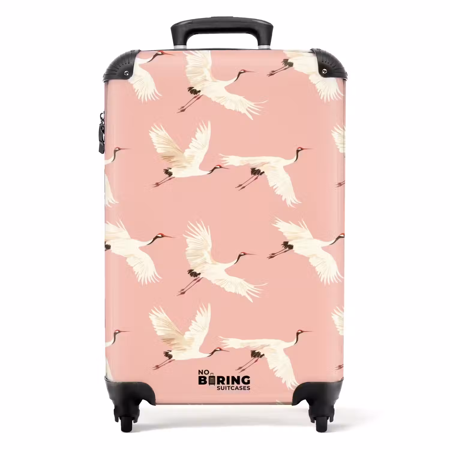 Modern - Kraanvogels - Roze NBS - Handbagage koffer - Volwassenen Unisex middel -productfoto_recht