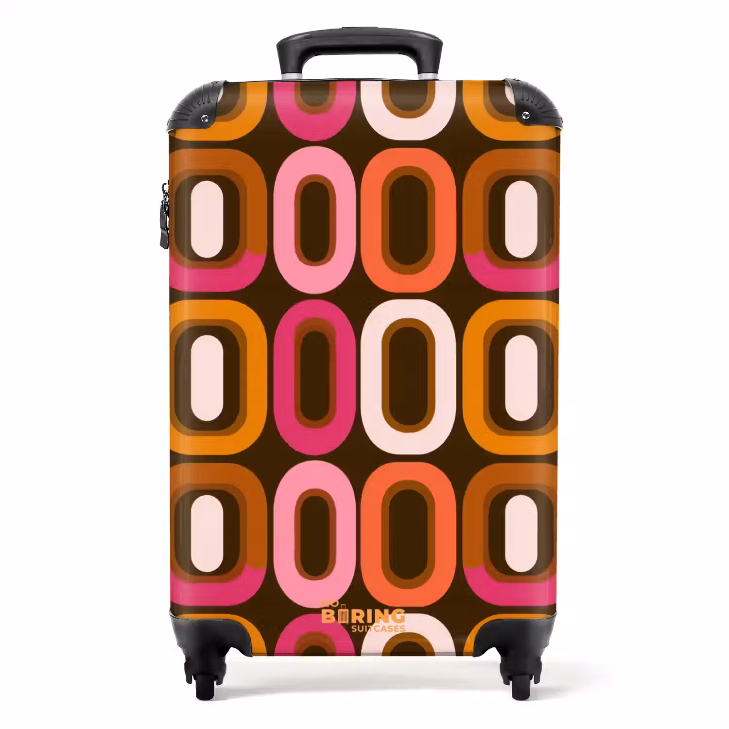 Modern - Retro - Kleurrijk NBS - Handbagage koffer - Volwassenen Unisex middel -productfoto_recht