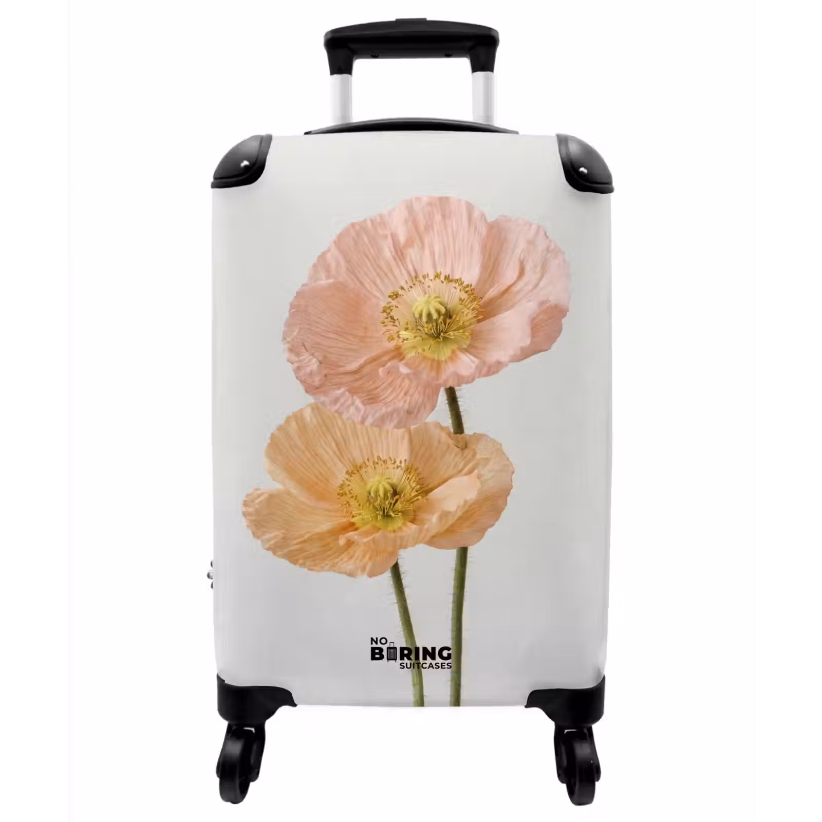 Koffer - Mohnblumen – Botanisch – Rosa - Papavers - Botanisch - Roze NBS - Handbagage koffer - Vrouwen middel