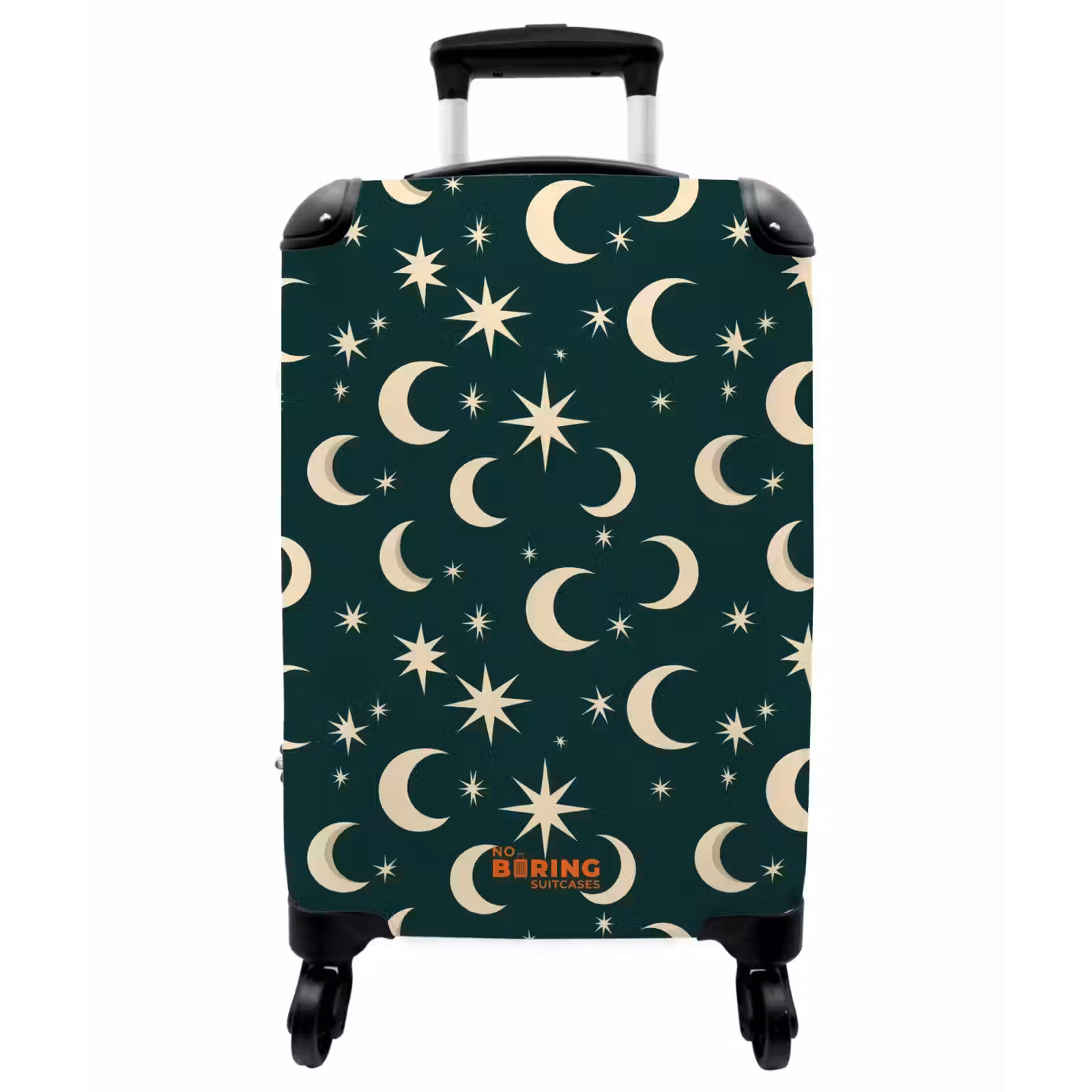 Koffer - Monde – Sterne – Grün - Manen - Sterren - Groen NBS - Handbagage koffer - Vrouwen middel