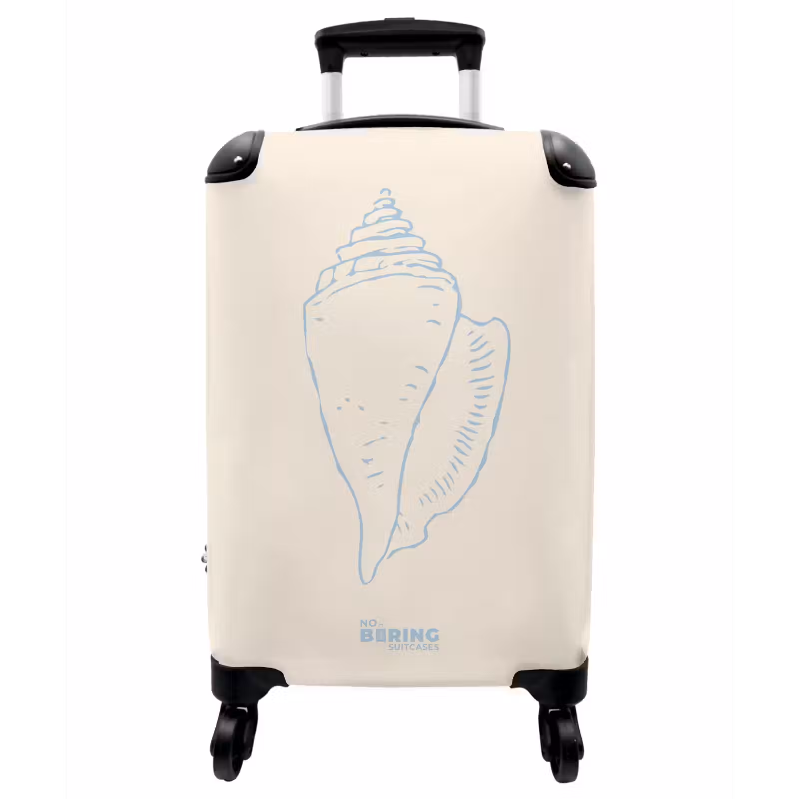 Koffer - Muschel – Blau – Weiß - Zeeschelp - Blauw - Wit NBS - Handbagage koffer - Vrouwen middel