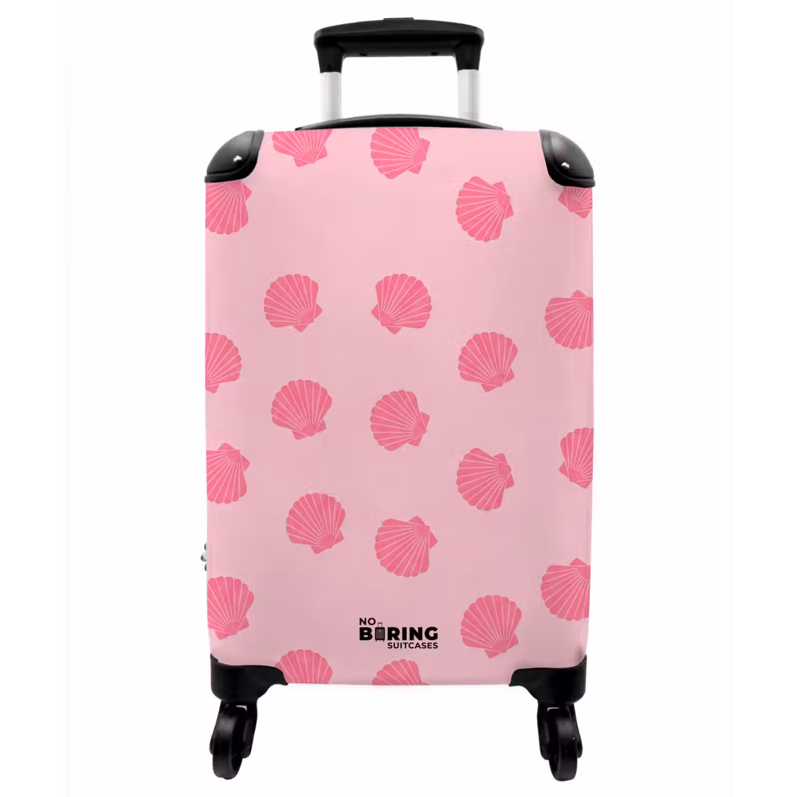 Koffer - Muschel – Muster – Meer – Modern – Rosa - Schelp - Patroon - Zee - Modern - Roze NBS - Handbagage koffer - Vrouwen middel