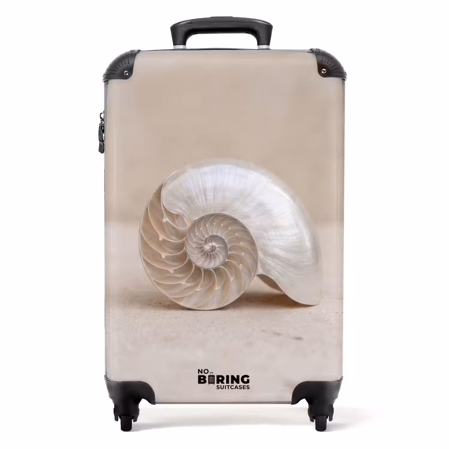 Schelp - Spiraal - Beige NBS - Handbagage koffer - Volwassenen Unisex middel -productfoto_recht