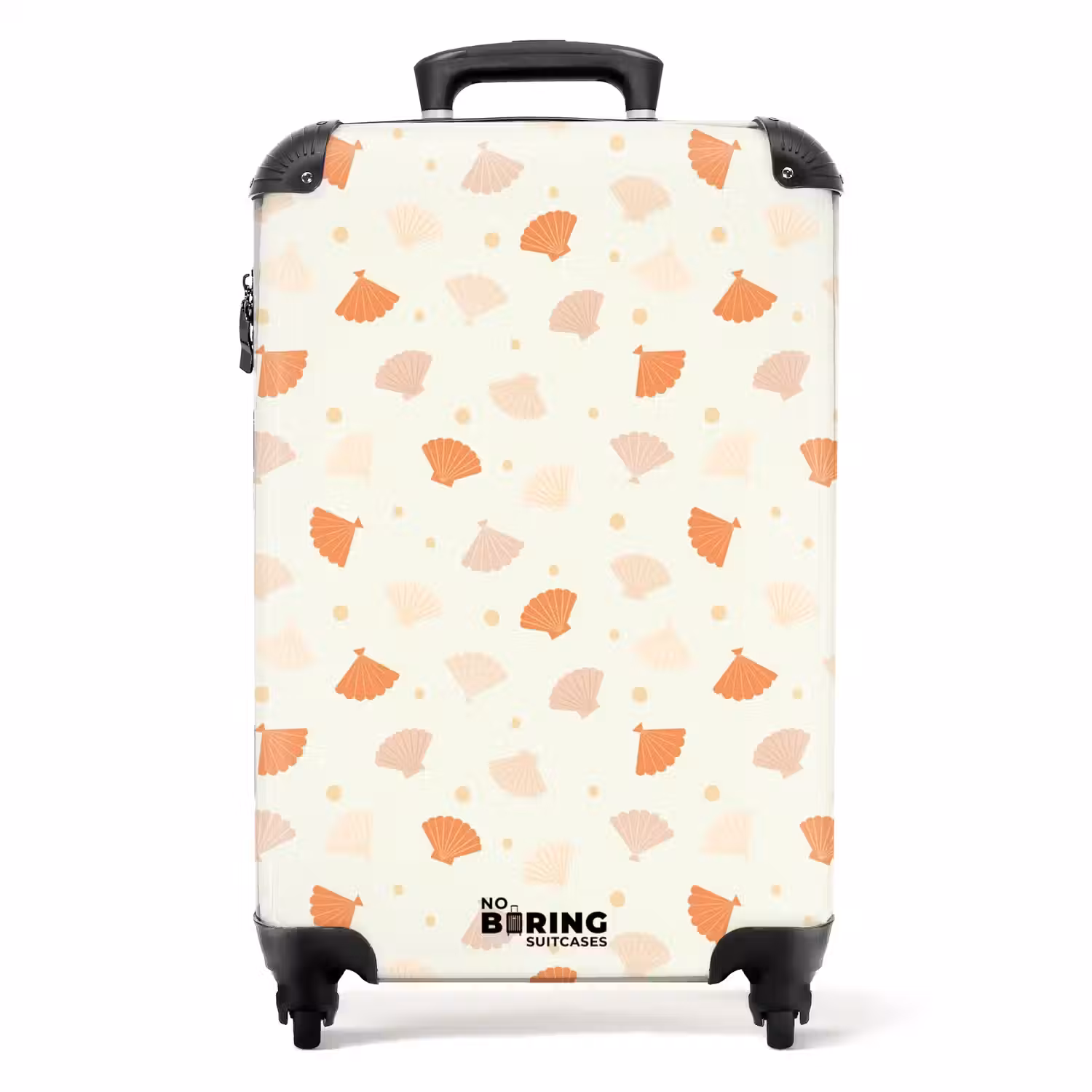 Schelpen patroon oranje NBS - Handbagage koffer - Kinderen Unisex middel -productfoto_recht