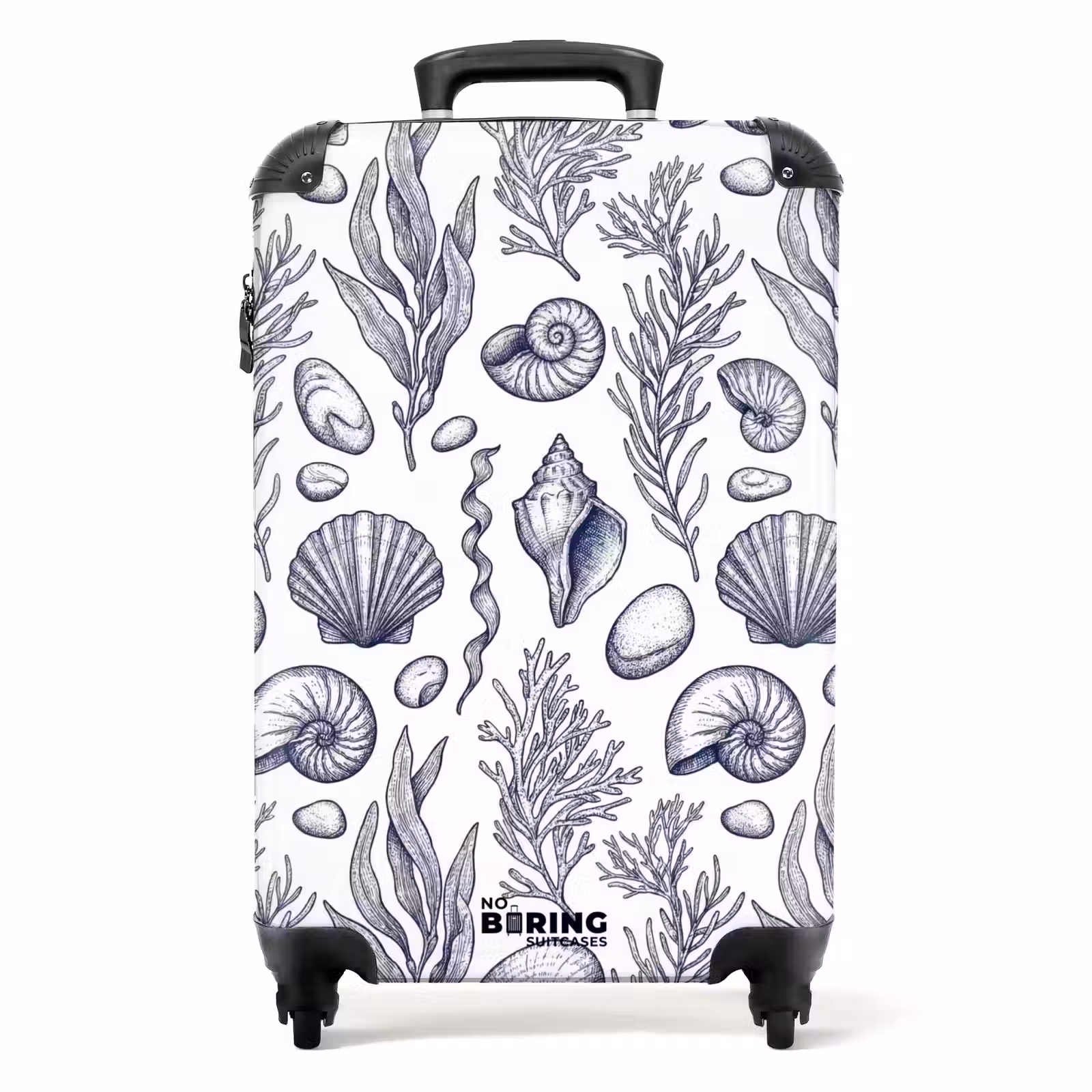 Koffer - Muscheln – Seetang – Ozean – Illustration – Blau — 1