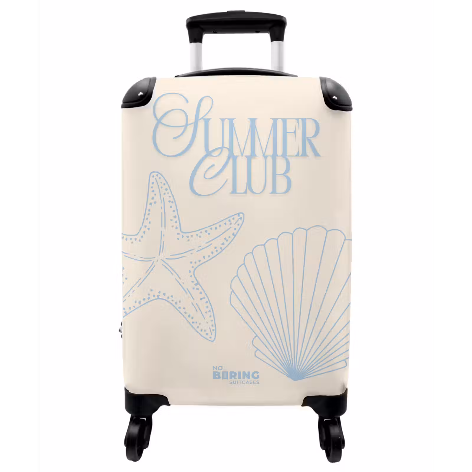 Koffer - Muscheln – Weiß – Blau - Schelpen - Wit - Blauw NBS - Handbagage koffer - Vrouwen middel