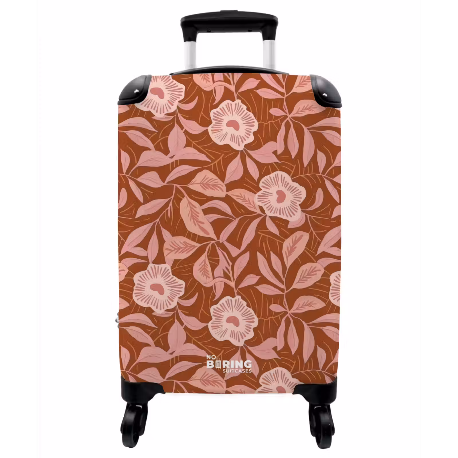 Koffer - Muster – Blätter – Terrakotta - Patroon - Bladeren - Terracotta NBS - Handbagage koffer - Vrouwen middel