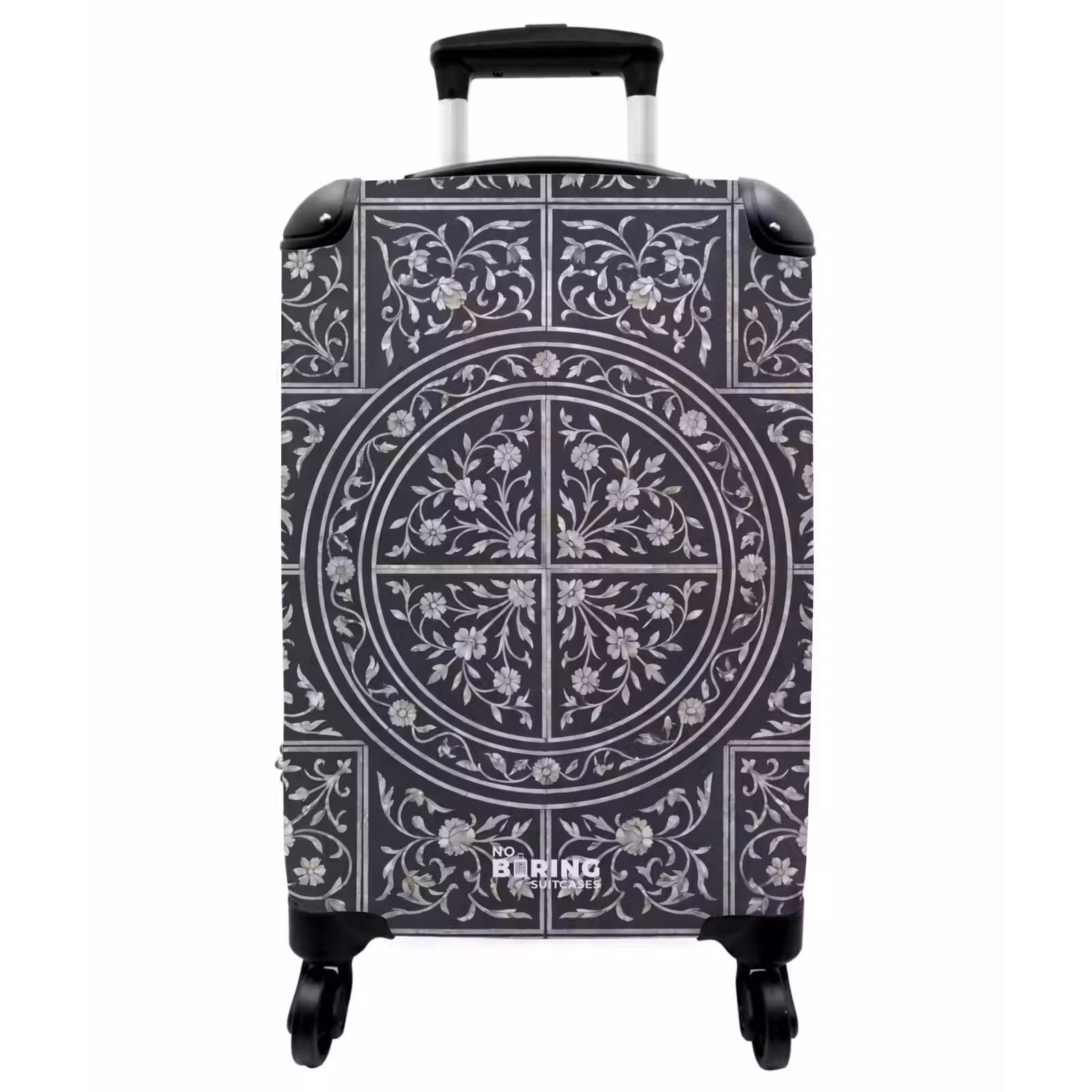 Koffer - Muster – Blumenmotiv – Dekoration – Klassisch – Schwarz - Patroon - Bloemmotief - Decoratie - Klassiek - Zwart NBS - Handbagage koffer - Vrouwen middel