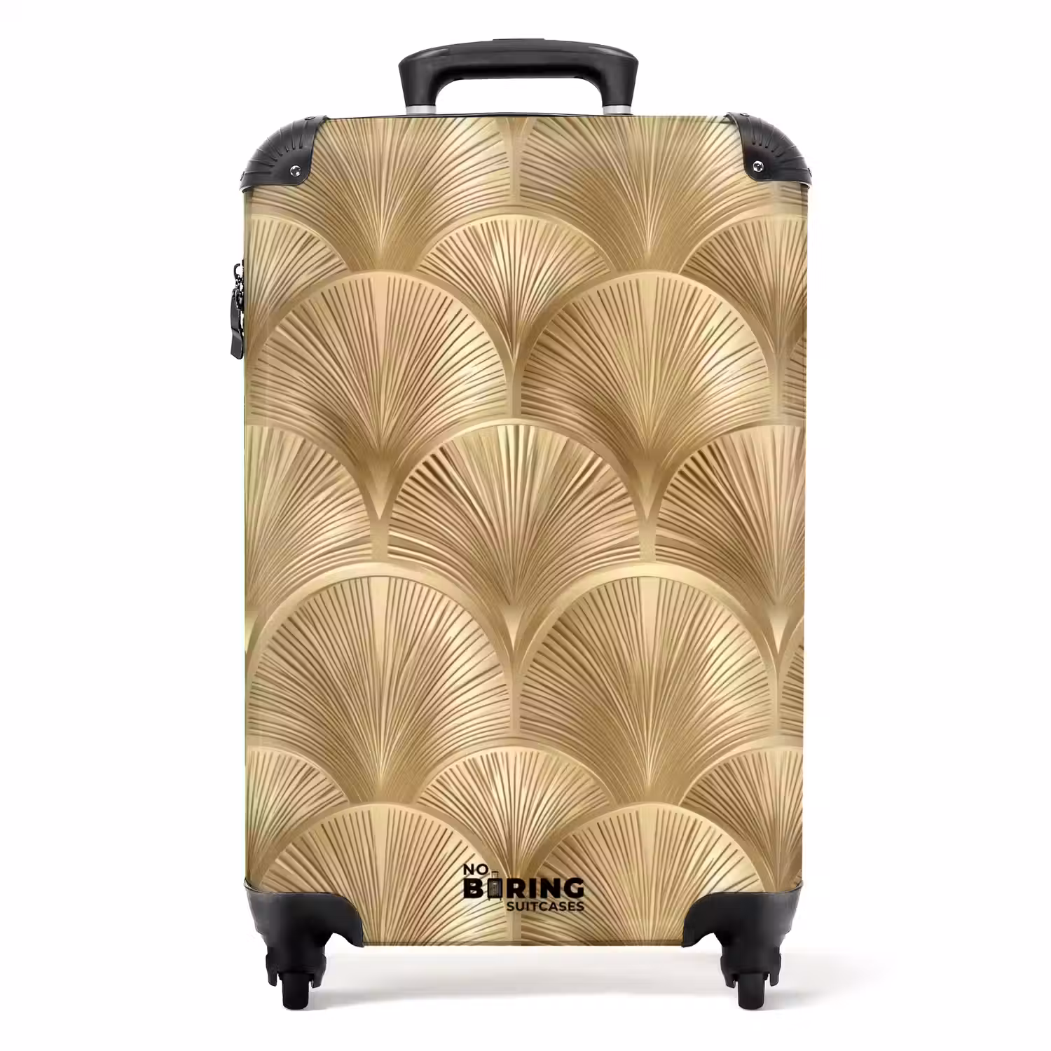 Patroon - Waaier - Goud NBS - Handbagage koffer - Volwassenen Unisex middel -productfoto_recht